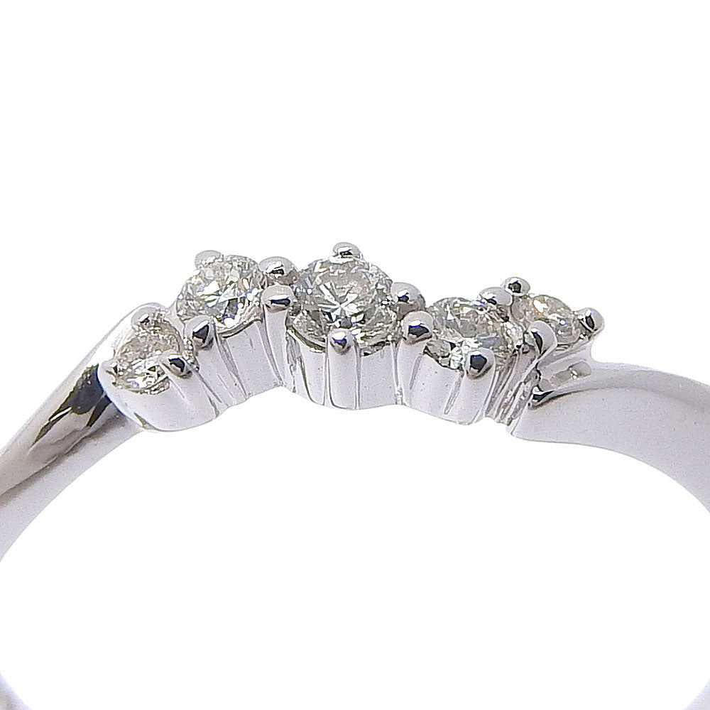 4℃ 5P 18K White Gold Diamond Ring for Women - Elegant Wedding Band, Anniversary Gift, Engagement Jewelry (Perfect for Proposals, Bridal Sets & Special Occasions)