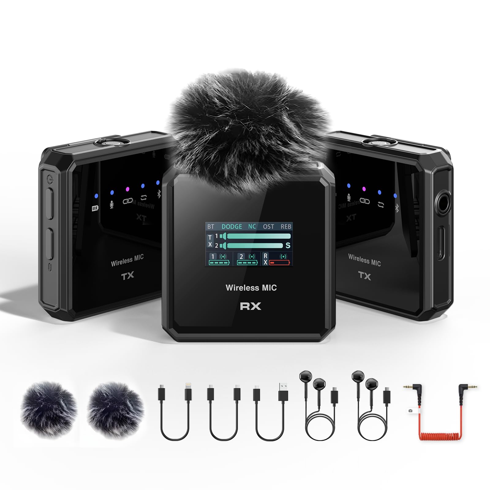 NANK Wireless Lavalier Microphone for iPhone Android Camera - Clip on Lapel Mic with Noise Cancelling, 30H Battery Life, 328ft Range - Mini Lav Mic for Interview, Podcast, Video Recording, Vlog, YouTube, Live Streaming & Online Meetings