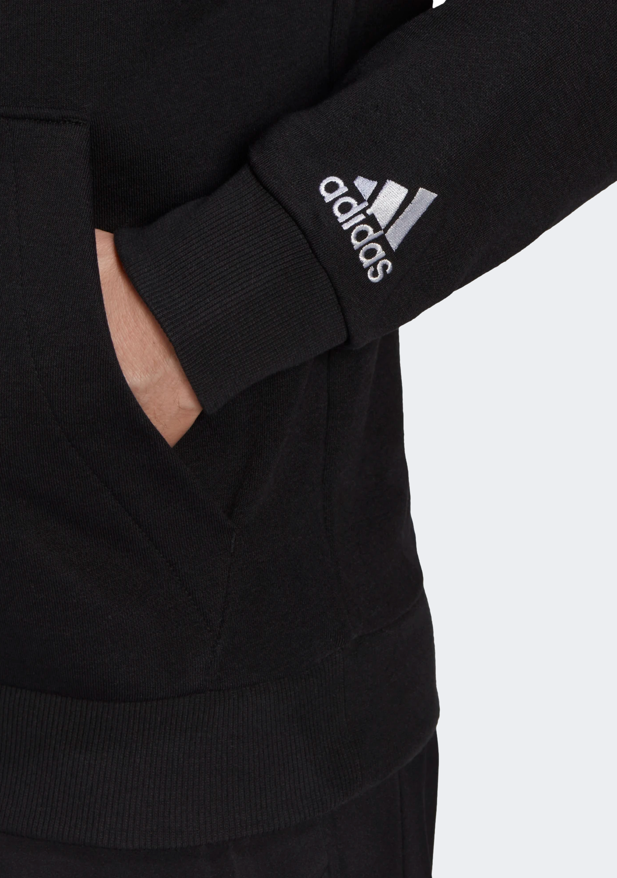 Adidas Men's Linear Logo Full Zip Hoodie - Warm Fleece Pullover for Casual Wear, Gym & Outdoor Activities