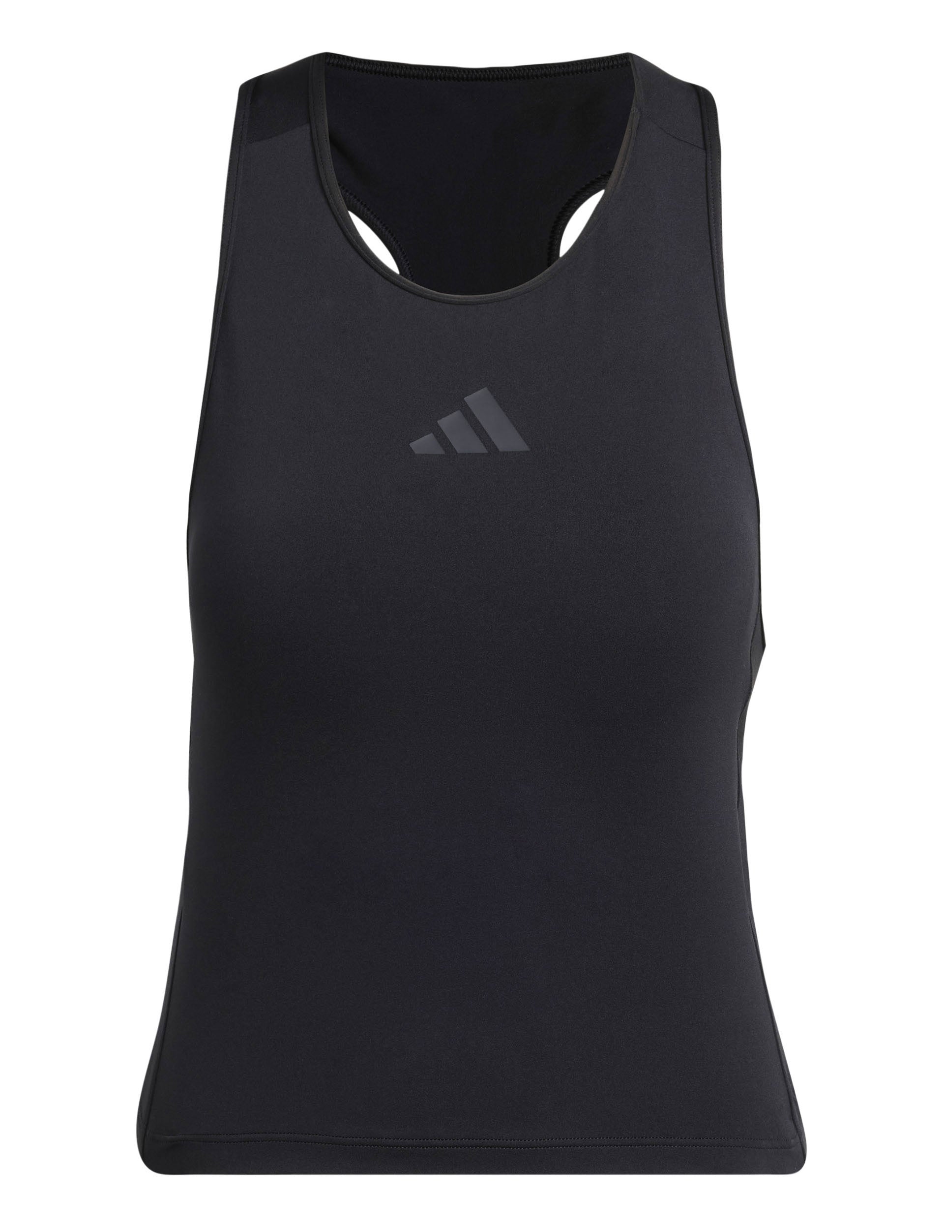 Power 3 Stripes Racerback Sports Bra Tank Top - Black - Workout, Yoga & Gym Essential for Women