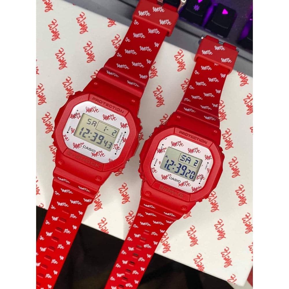 Casio Baby-G & G-Shock Digital Watch for Men & Women - Red Resin Strap, Shock Resistant, Water Resistant (Model LOV-20B-4D) - Perfect for Sports, Outdoor Activities & Everyday Wear