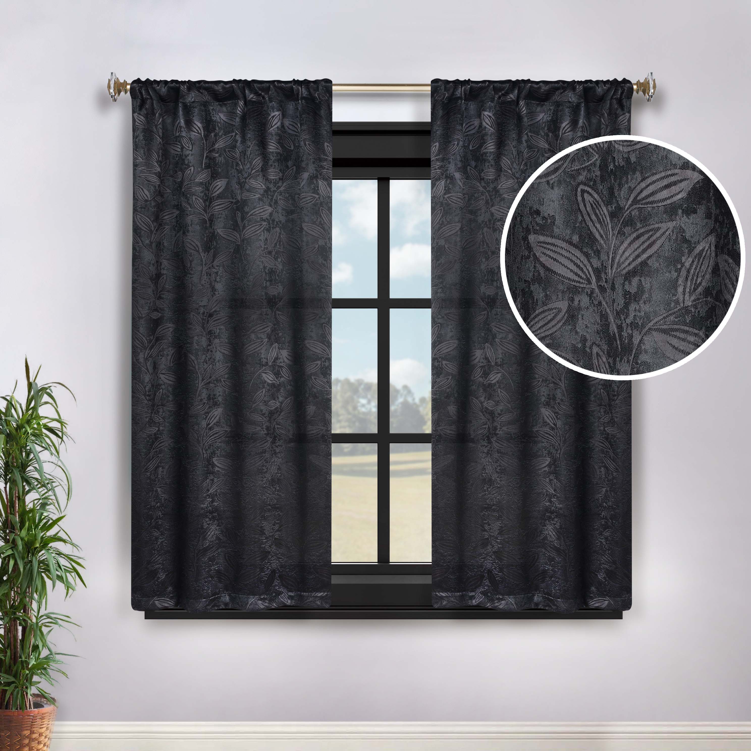 Blackout Curtains with Rod Pocket - Set of 2 Panels for Complete Room Darkening | Perfect for Bedrooms, Nurseries & Home Theater Light Blocking