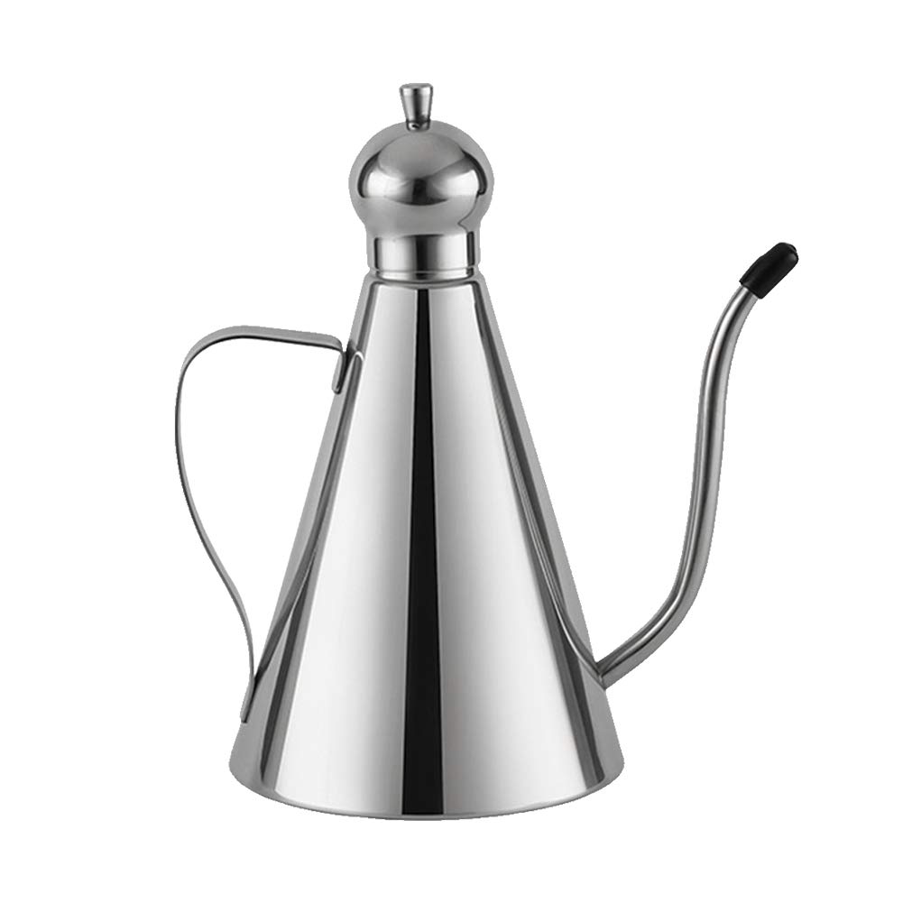 Premium Stainless Steel Olive Oil Dispenser - 500ml Leakproof Oil Bottle with Drizzler Spout for Kitchen, Salad Dressing & Cooking | Elegant Oil Pot for Home & Restaurant Use
