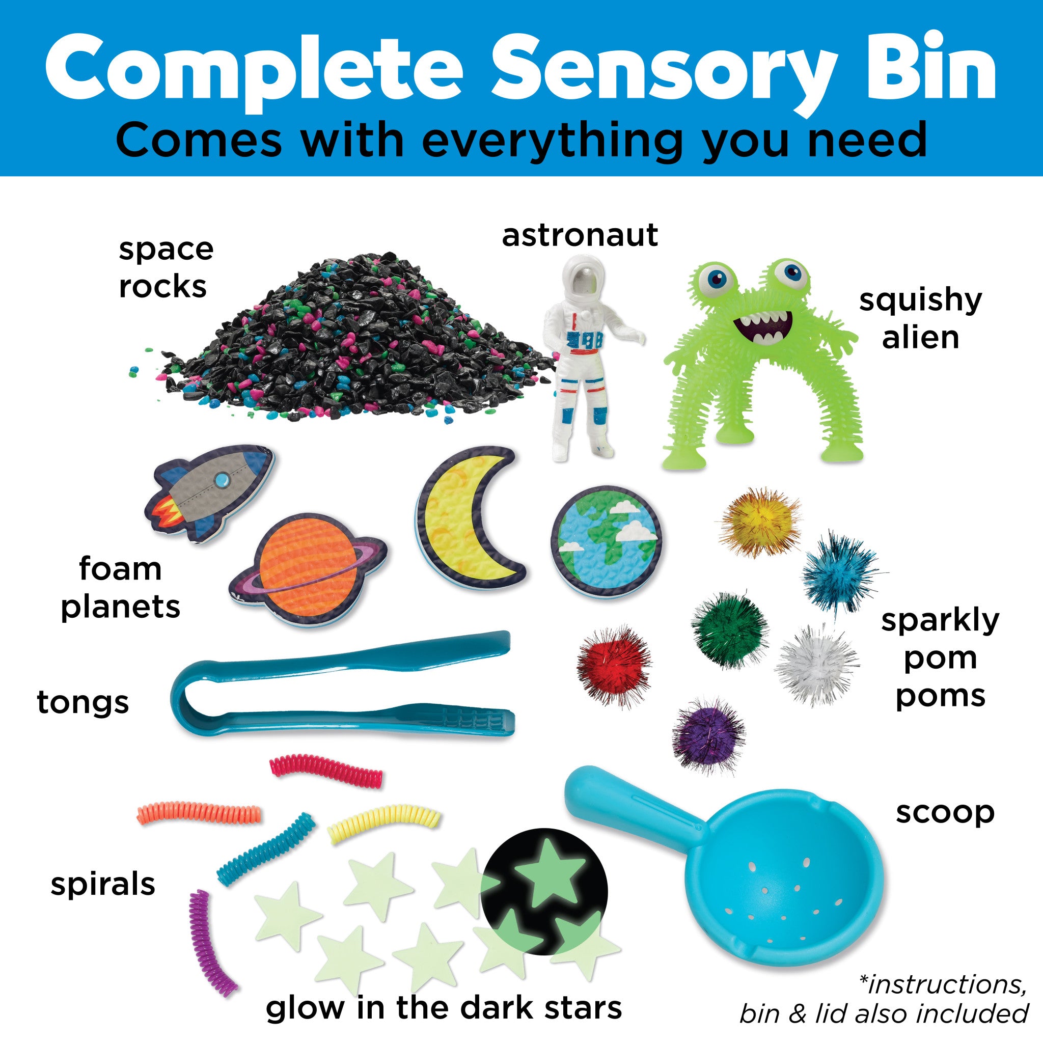 Outer Space Sensory Bin for Kids - Educational Space Theme Sensory Play Toy for Toddlers & Preschoolers - Perfect for Home, Classroom & Therapy Use #6284000