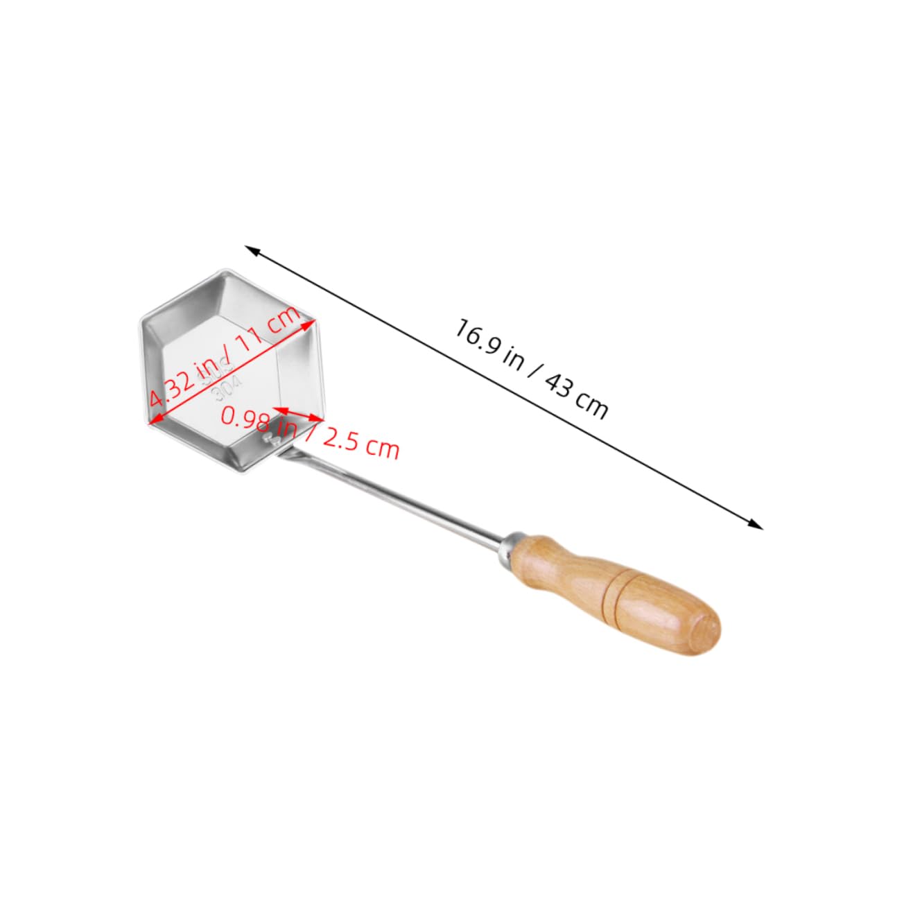 POPETPOP Stainless Steel Frying Spoon - Nonstick Flat Pancake & Pastry Turner with Wooden Handle - Perfect for Home & Restaurant Cooking - Ideal for Flipping Pancakes, Eggs & Burgers
