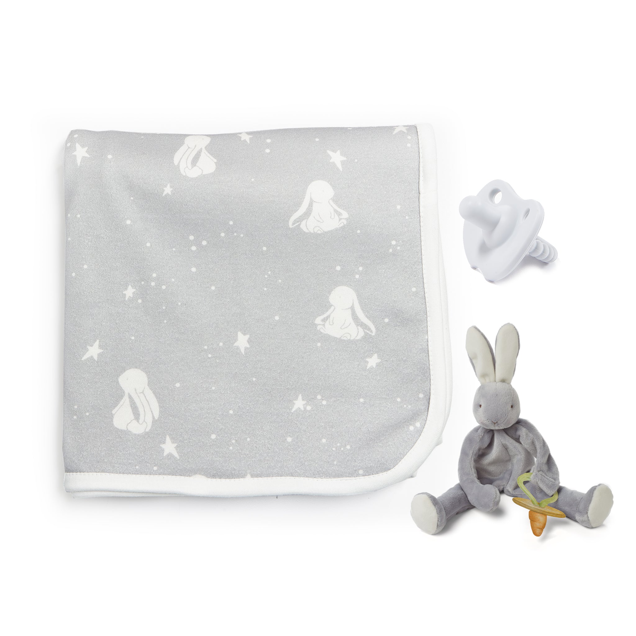 Bloom Swaddle & Soothe Baby Gift Set - Soft Organic Cotton Swaddle Blanket & Pacifier Holder - Perfect for Newborns, Baby Showers & Nursery Essentials