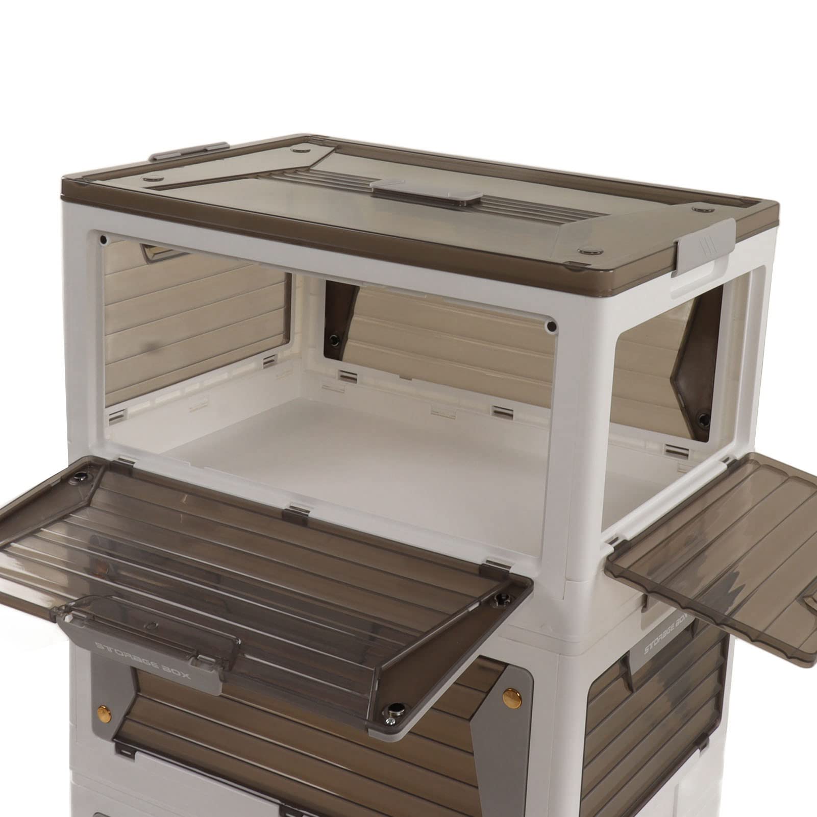 Stackable Folding Storage Bins with Magnetic Suction & Wheels - 3-Tier Organizer Box for Home, Office, Closet & Kitchen Organization - Space Saving Storage Container for Toys, Clothes & Household Items