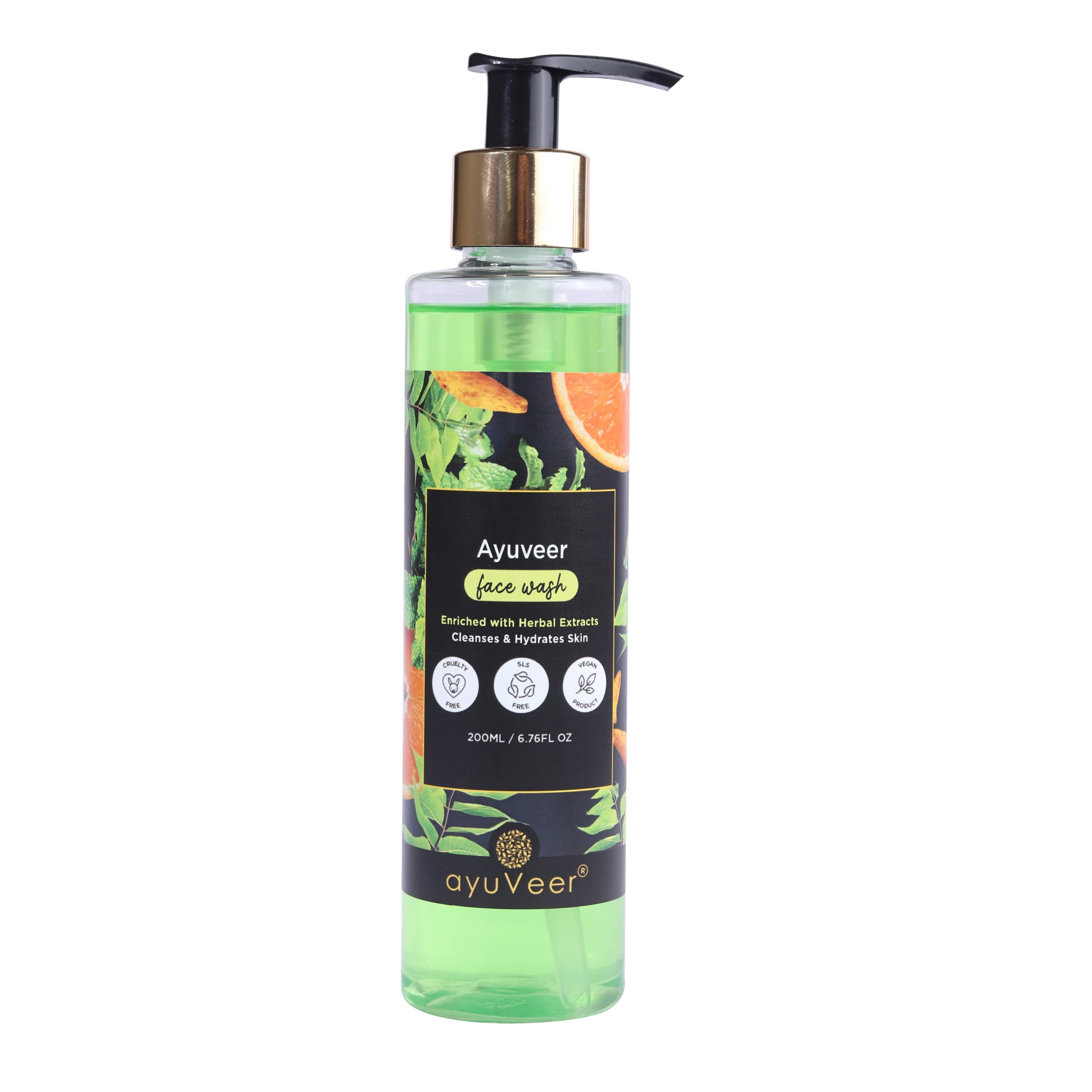Ayuveer Natural Herbal Face Wash for Oily Skin - Oil Control & Deep Cleansing Daily Face Cleanser - Gentle Formula for All Skin Types (200ml) - Perfect for Morning & Night Skincare Routine