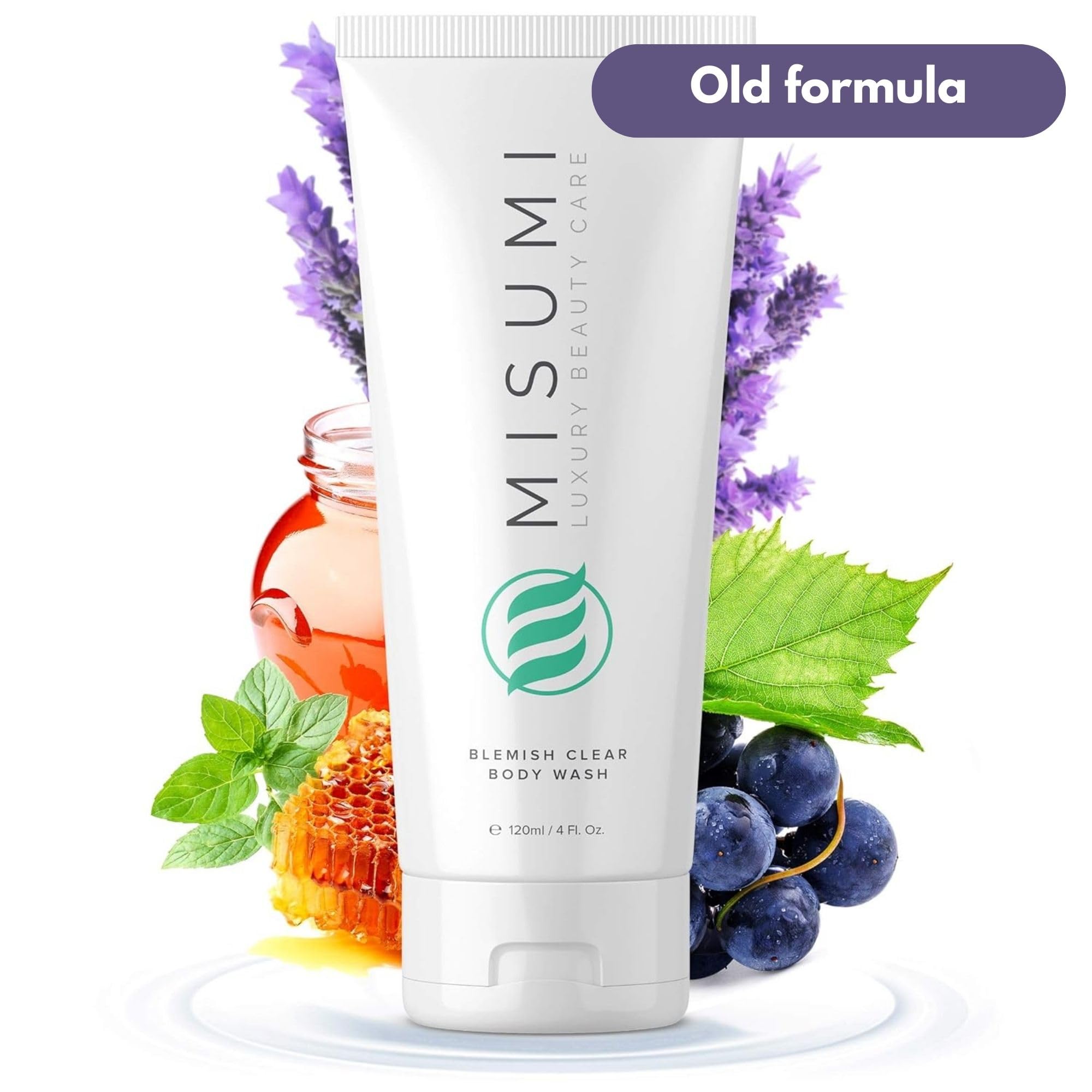 Misumi Acne Body Wash 120ml (4oz) - Salicylic Acid & Glycolic Acid AHA Exfoliating Wash for Keratosis Pilaris, Body & Back Acne Treatment - Gentle Formula for Men & Women - Perfect for Daily Shower & Post-Workout Skin Care
