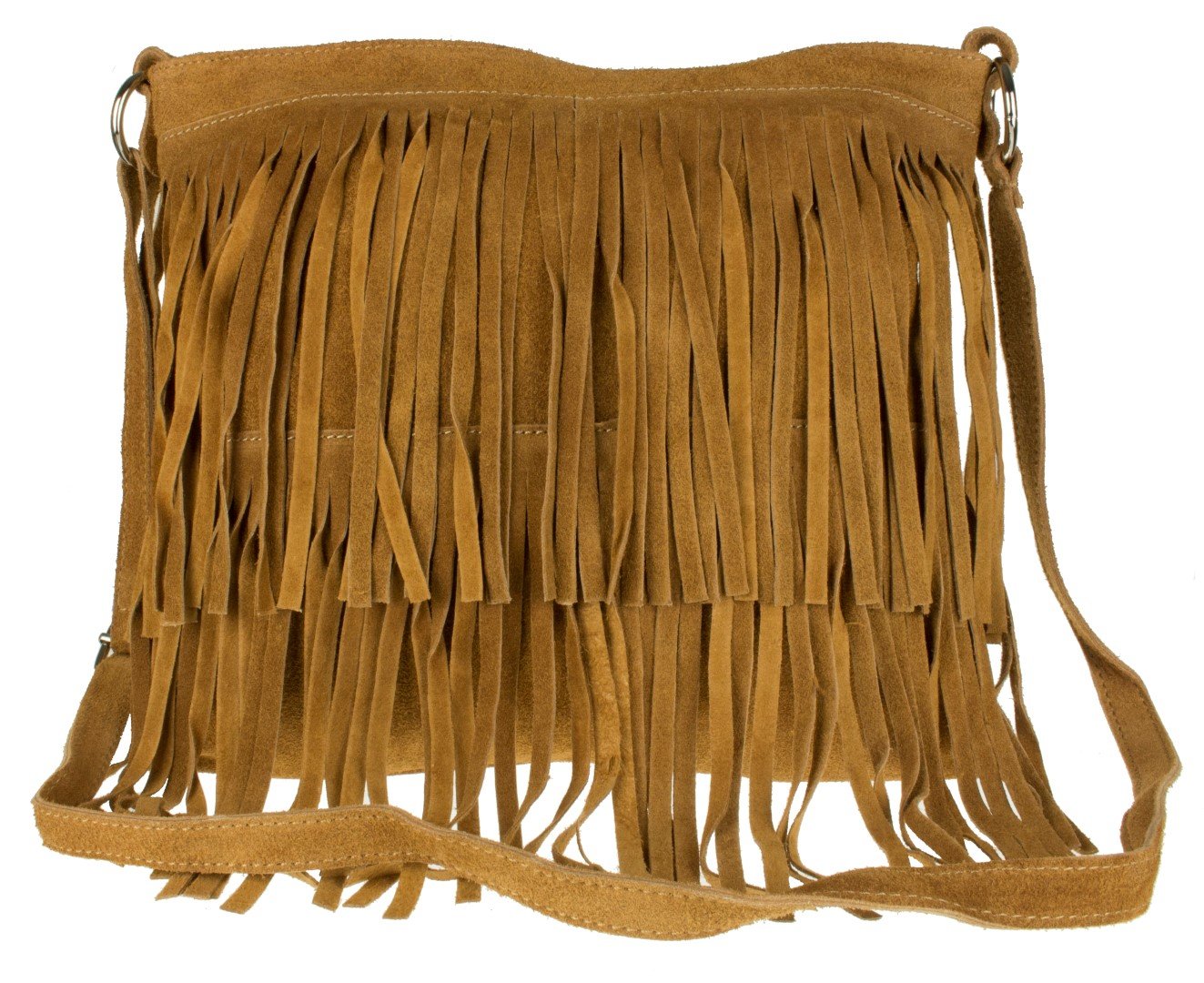 Stylish Women's Suede Fringe Shoulder Bag - Crossbody Slouch Purse for Everyday Use | Trendy Boho Handbag for Work, Travel & Casual Outings