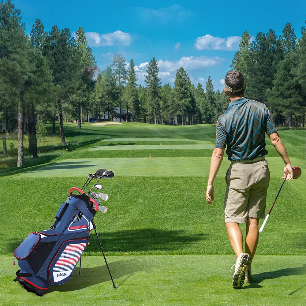Best Waterproof Golf Stand Bag with 14-Way Divider - Lightweight & Durable Men's Golf Club Travel Bag for Airlines - Perfect for Golf Courses, Driving Ranges & Travel