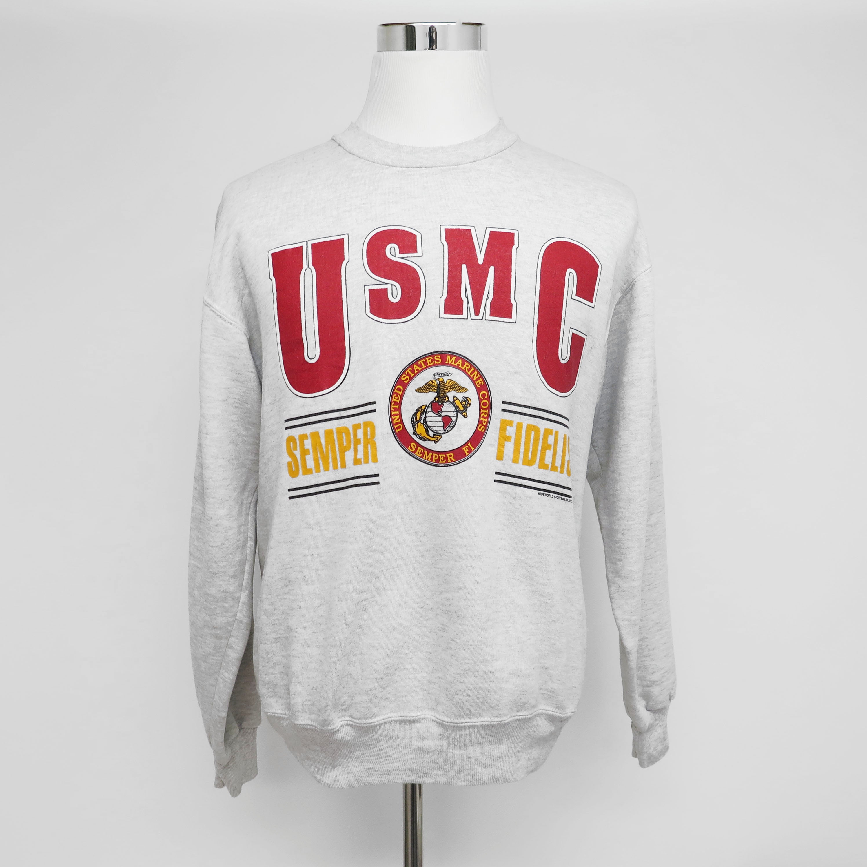 Vintage 1980s USMC US Marine Corps Sweatshirt - Large Size | Military Apparel for Men & Women | Perfect for Casual Wear, Workout & Patriotic Events