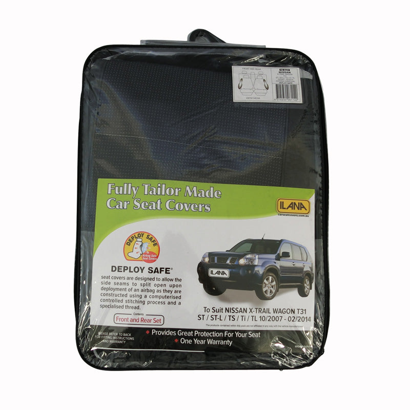 Premium Custom Velour Seat Covers for Nissan X-Trail T31 (2007-2014) - Front & Rear Set with Airbag Safety (EST6114CHA) | Perfect for Road Trips & Daily Commutes
