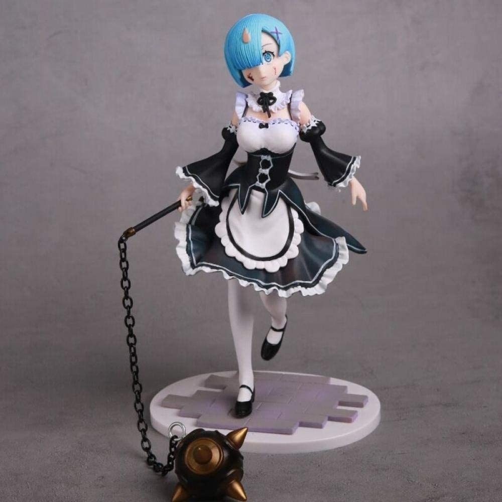 Anime Zero Rem Figure - 21cm Meteor Hammer PVC Action Figure, Collectible Model Toy Gift for Anime Fans - Perfect for Display, Cosplay, and Role-Playing Scenes