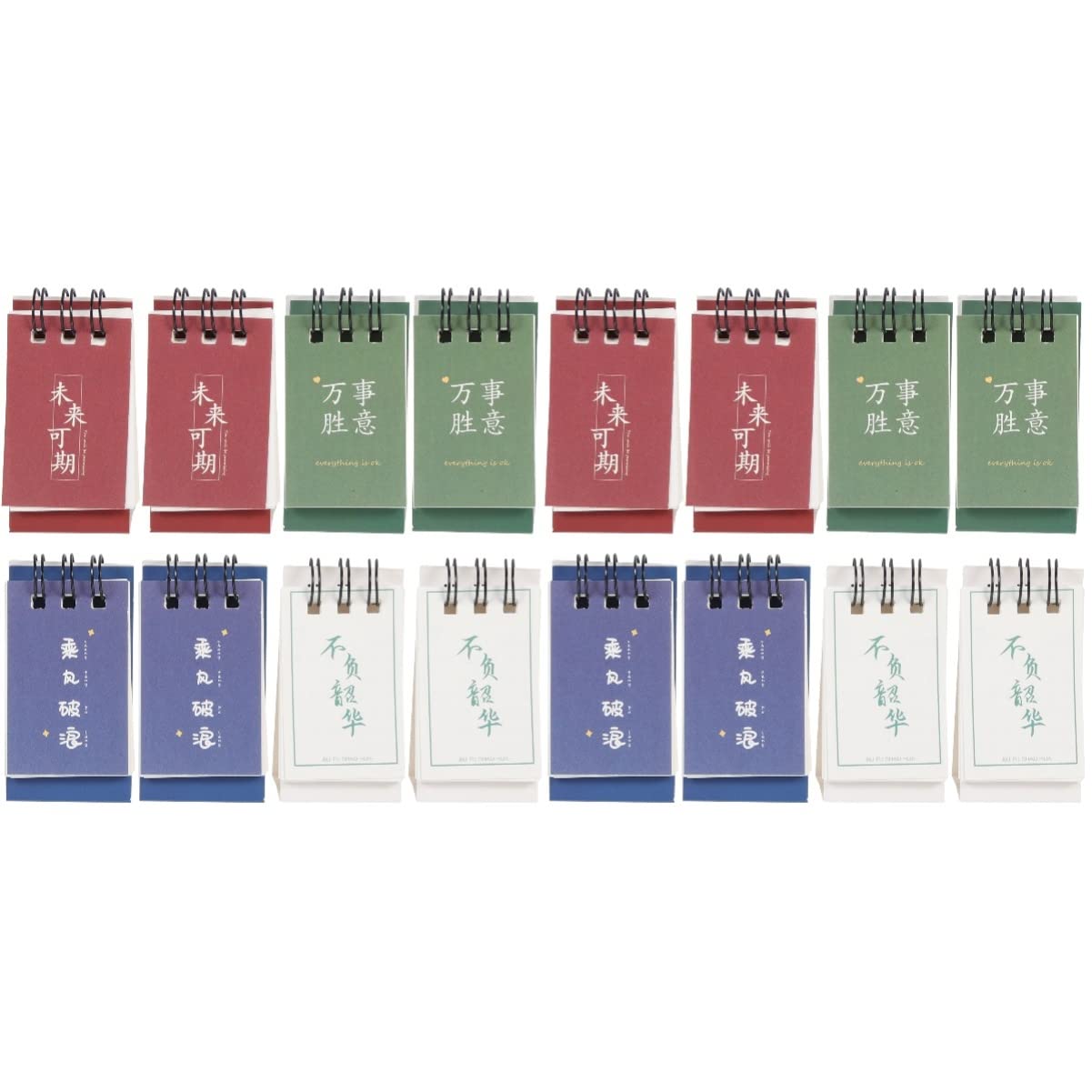 Operitacx 16-Pack 2023 Mini Desktop Calendar Set - Small Coil Notepad Planner with Monthly Pages for Office, School & Home Organization (5.5