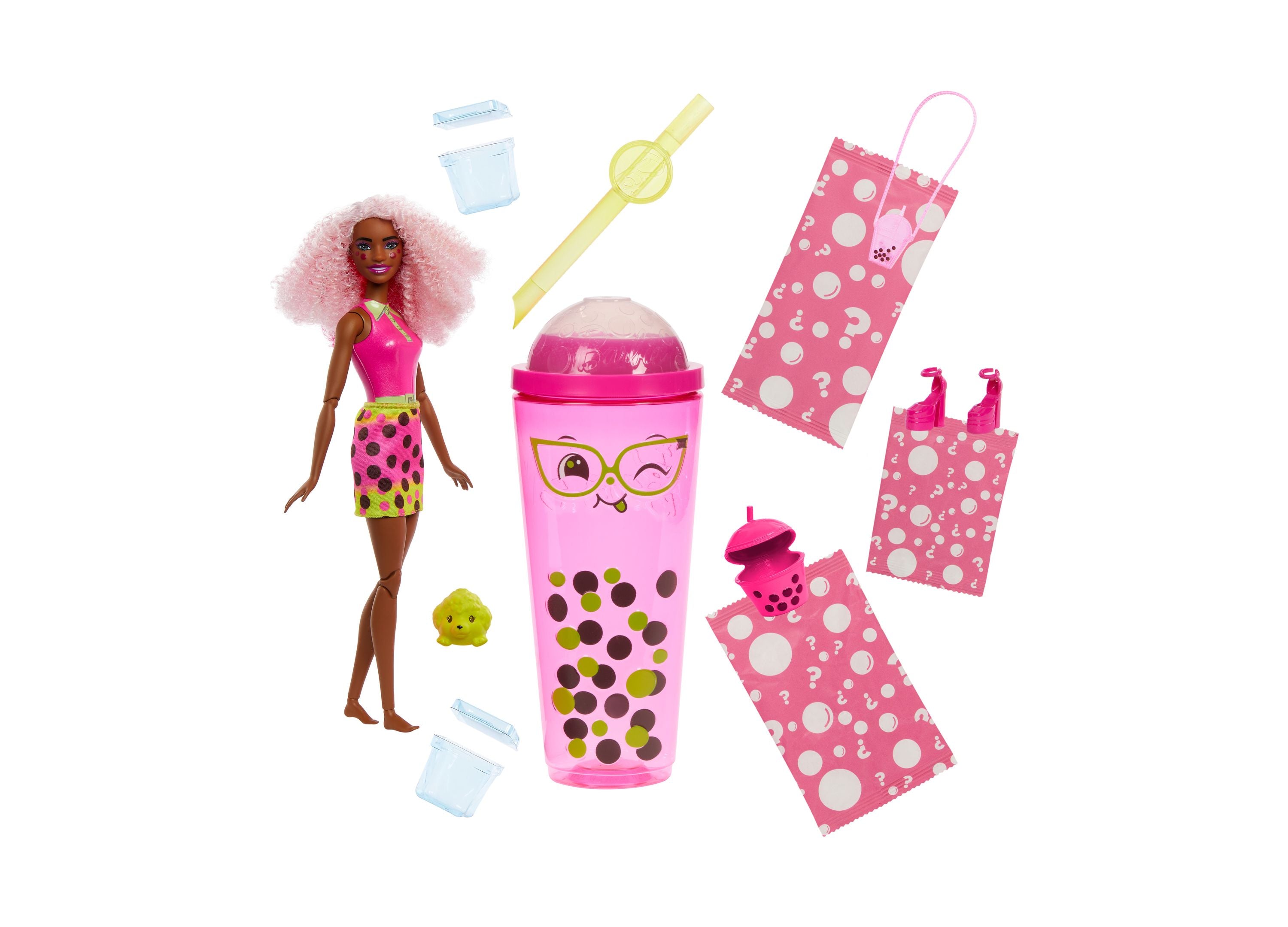 Barbie Pop Reveal Bubble Berry Bliss Scented Tea Series Fashion Doll with 5 Surprise Accessories - Perfect for Kids Birthday Gifts & Collectible Display