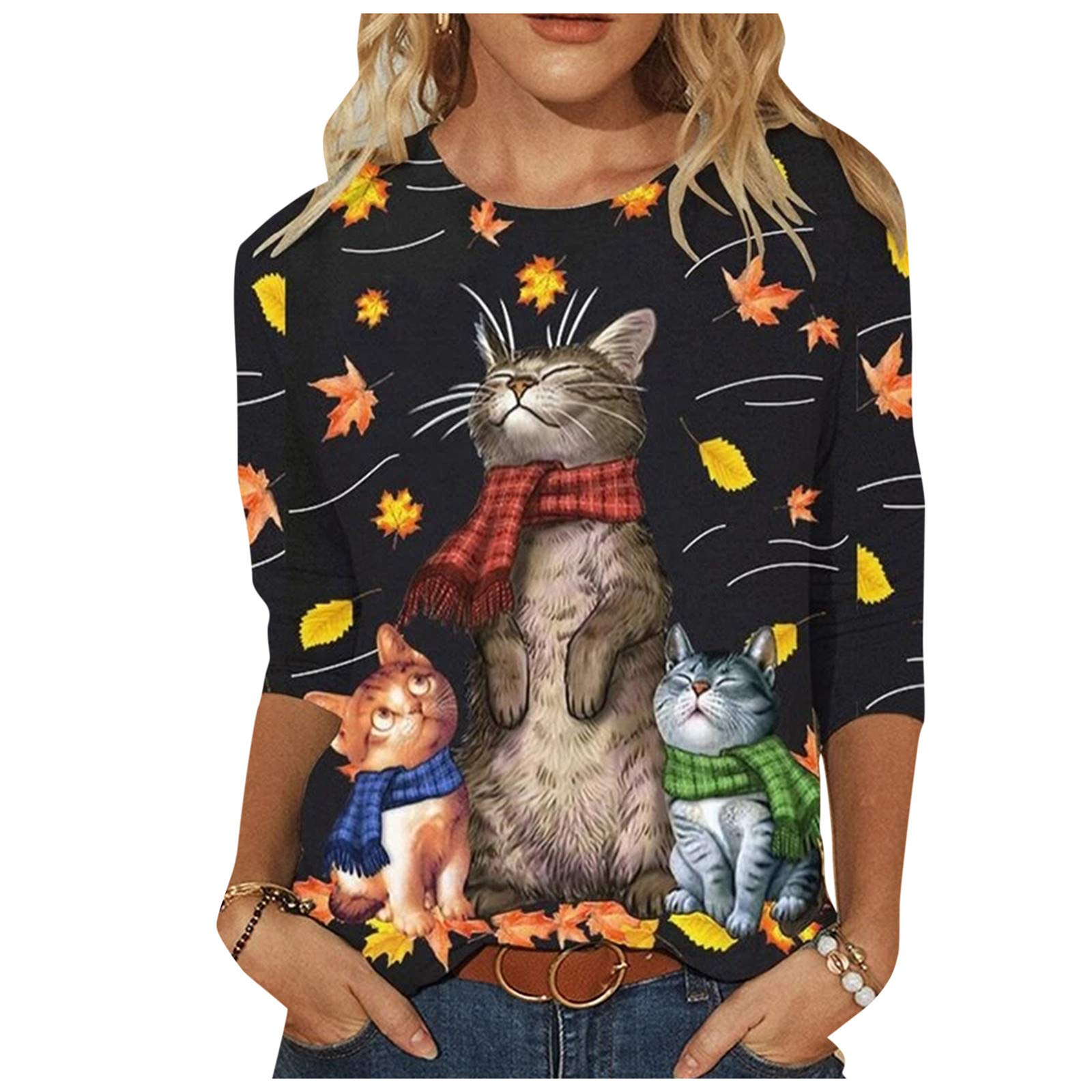 Women's Long Sleeve Leopard Print Color Block Tunic Top - Casual Raglan Shirt for Women | Perfect for Office Wear, Date Night & Fall Fashion Outfits