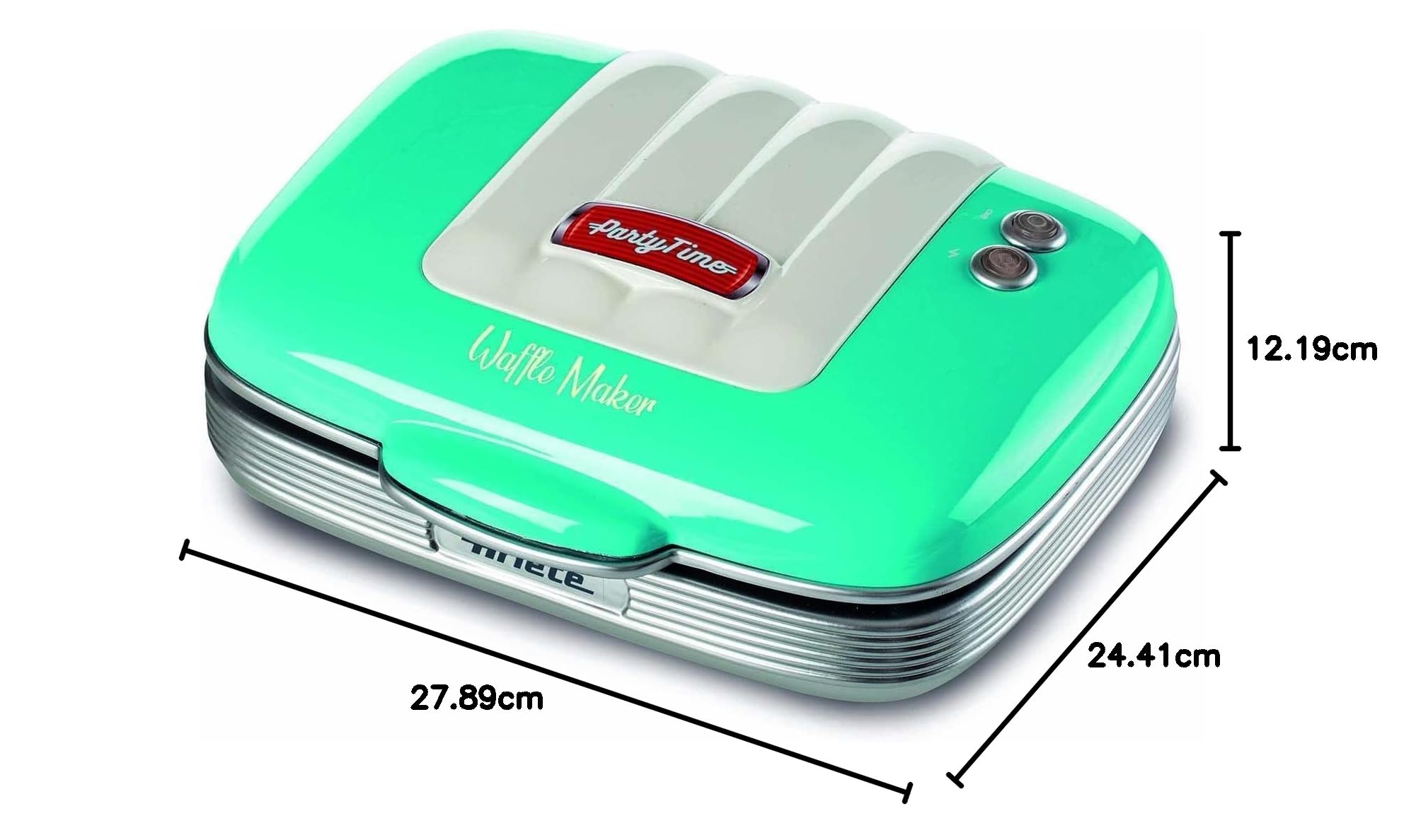 Ariete 1973 Non-Stick Waffle Maker 700W - Electric Waffle Iron with Removable Plates - Blue - Perfect for Breakfast, Brunch & Party Snacks