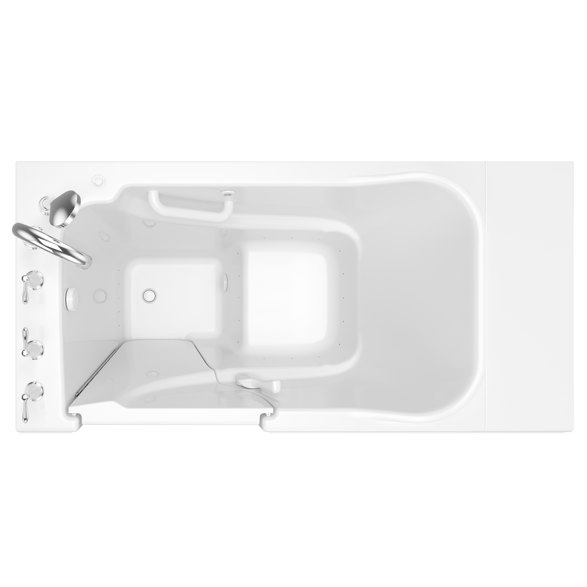 30x52 Inch Gelcoat Walk-In Bathtub with Air Spa System - Left Hand Door & Drain - Ideal for Elderly & Mobility Needs