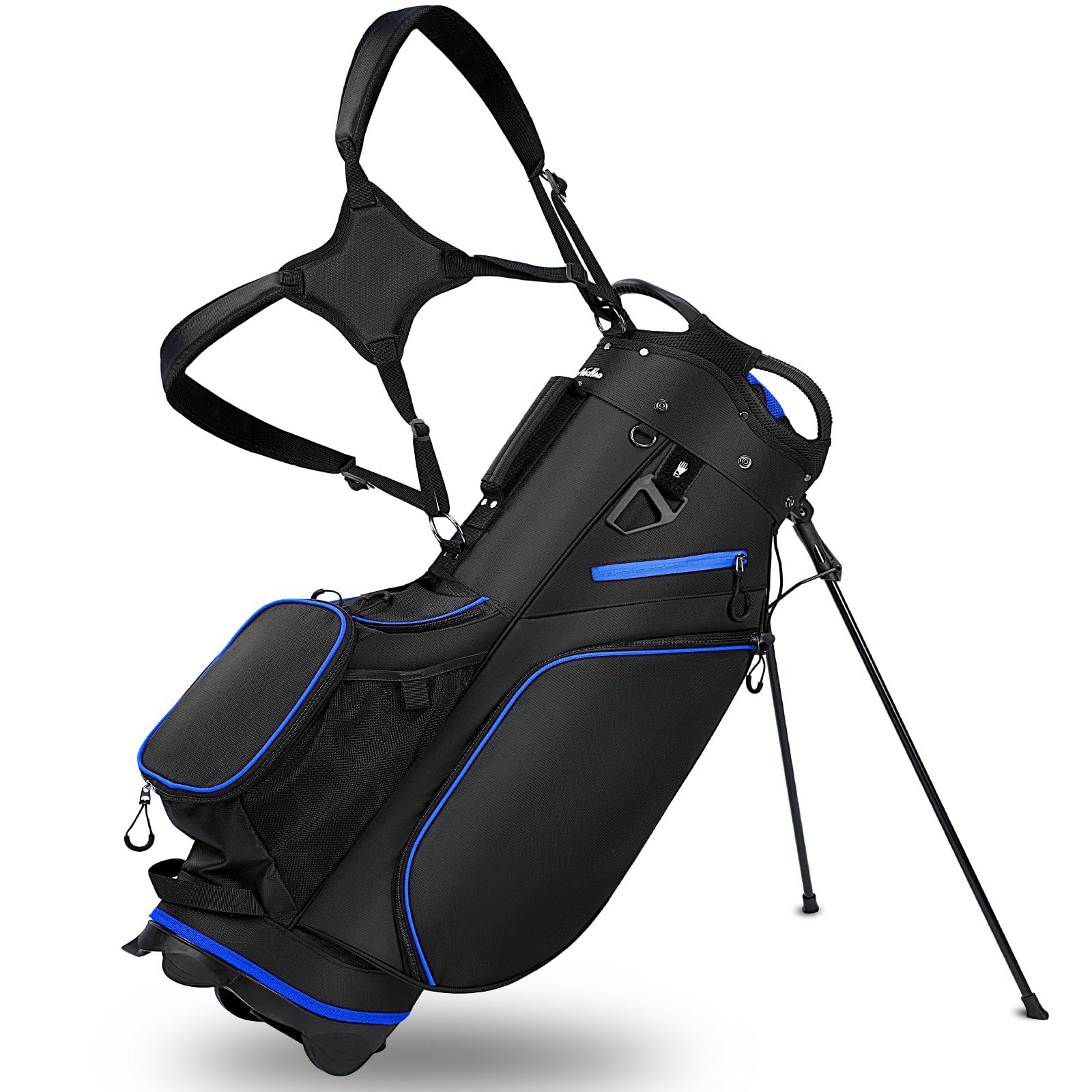 **Lightweight 14-Way Golf Stand Bag for Men - Navy Blue, 6LB Portable Walking & Riding Golf Bag with Dust Cover & Comfortable Strap - Perfect for Golfers, Driving Range & Outdoor Sports**