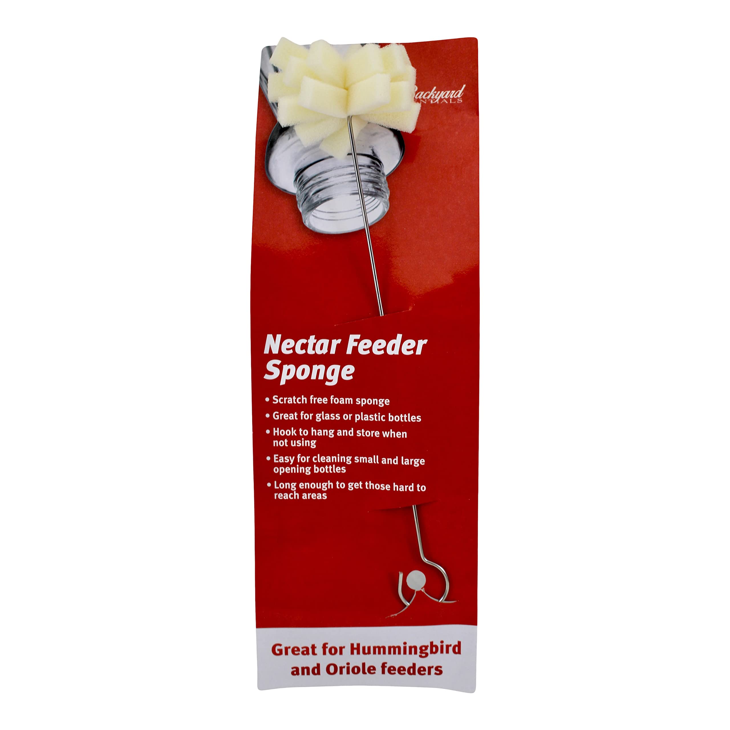 **Nectar Feeder Sponge Cleaning Brush – Scratch-Free, Safe for Plastic Feeders – Perfect for Hummingbird & Oriole Feeders**