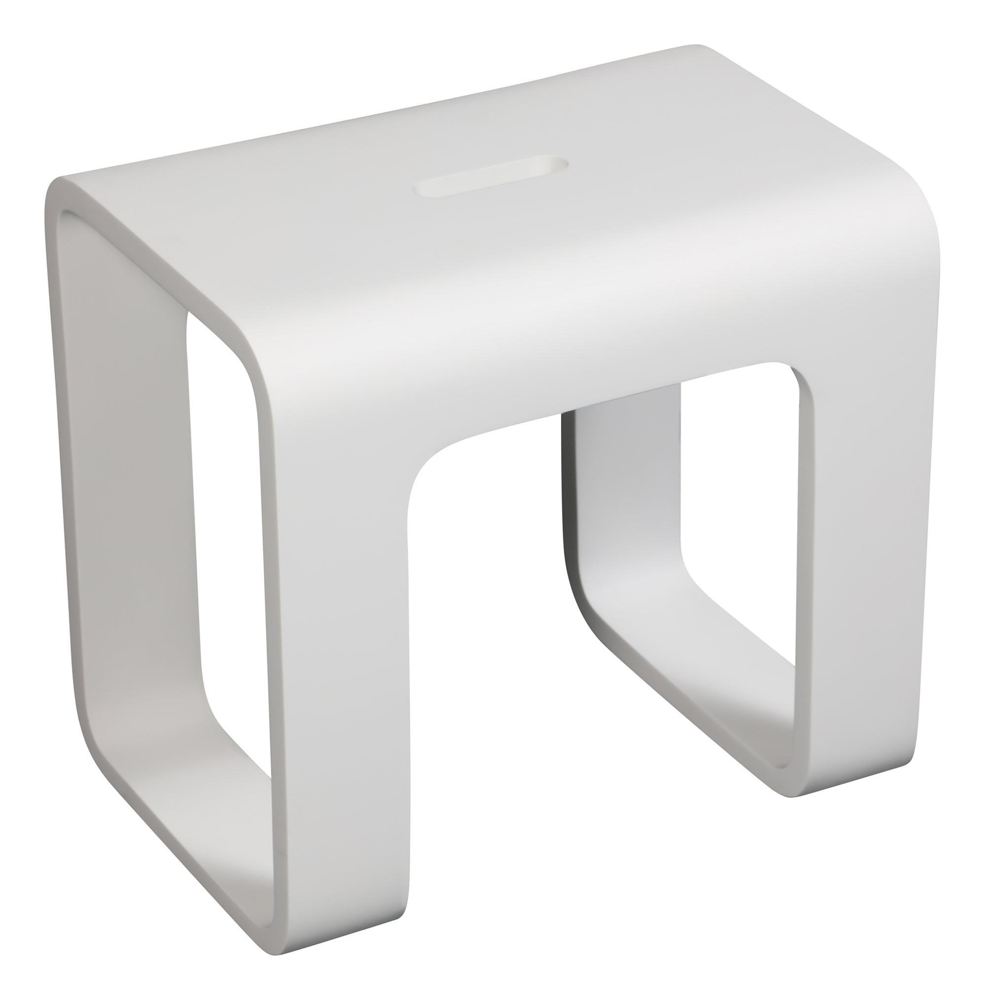 Ancona 17-Inch Pure Acrylic Stone Shower Bench - Matte White - Waterproof Bathroom Seating for Spa, Sauna & Elderly Safety