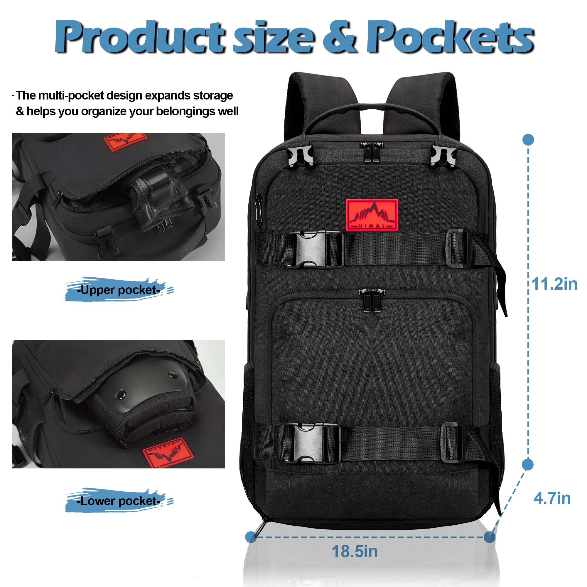 Skateboard Backpack for Laptop & Sports - Men & Women