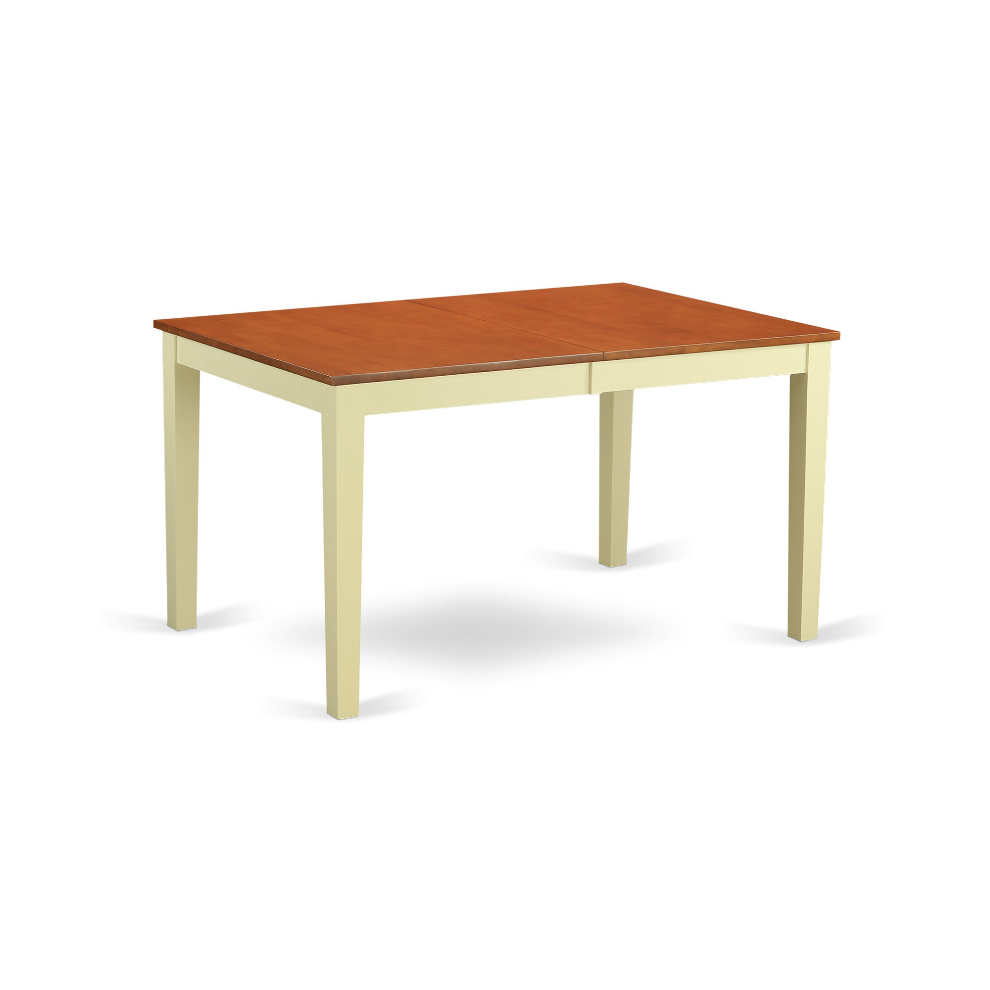 East West Furniture 5-Piece Dinette Set for 4 - Rectangle Dining Table with Butterfly Leaf & 4 Chairs, 36x66 Inch, Buttermilk & Cherry - Perfect for Small Kitchens, Breakfast Nooks, and Compact Dining Spaces