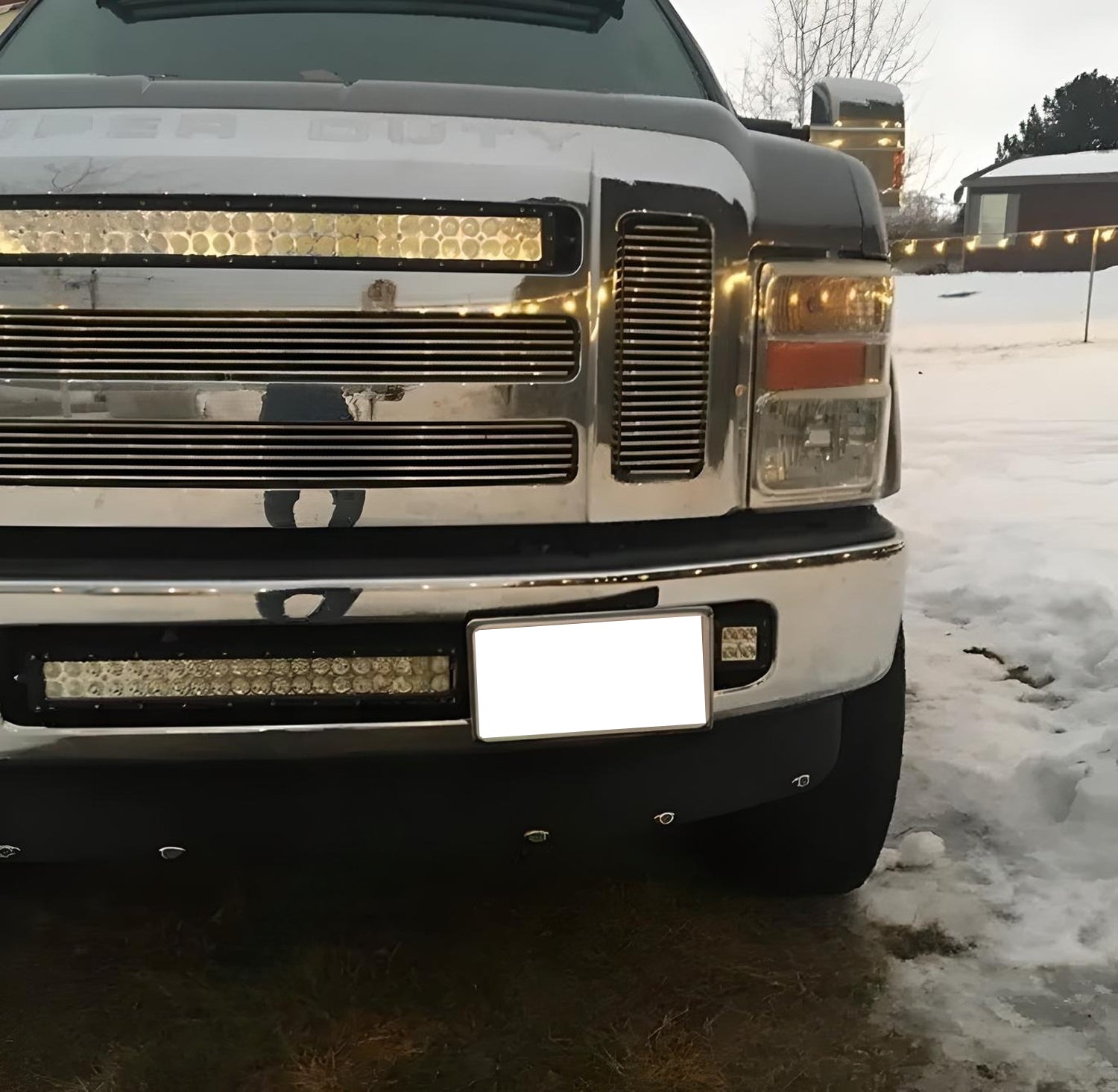 Ford F250 F350 F450 Front Tow Hook License Plate Relocation Mount Kit - Durable Off-Road Bumper Accessory for Truck & SUV Customization
