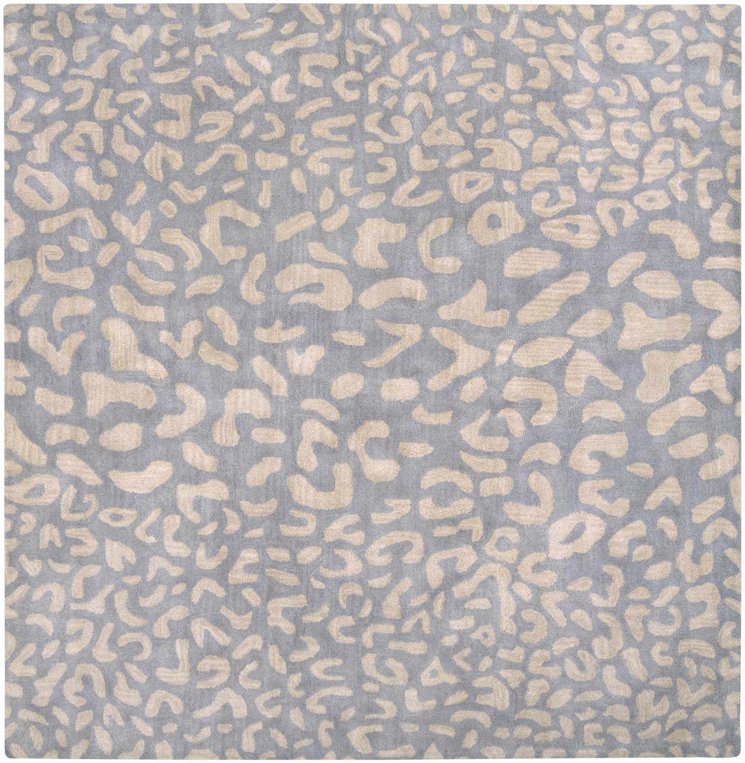 Hauteloom Curwensville Wool Area Rug for Living Room & Bedroom - Gray & Blue Hide, Leather & Fur Design - 6' x 9' - Soft & Durable Floor Decor for Cozy Home, Office or Nursery