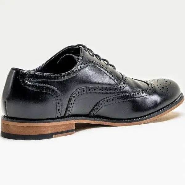 Cavani Men's Black Oxford Brogue Dress Shoes - Classic Formal & Business Attire for Weddings, Office & Special Occasions