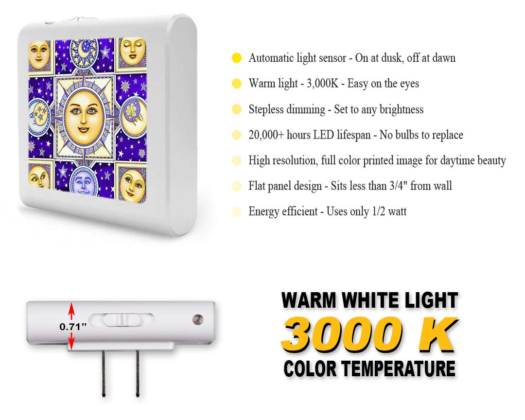 Dimmable LED Night Light with Auto On/Off Sensor - Adjustable Brightness & Warm White Light for Bathroom, Hallway, Nursery & Bedrooms - Energy Efficient Plug-in Nightlight for Kids & Adults - Perfect for Nighttime Safety & Comfort