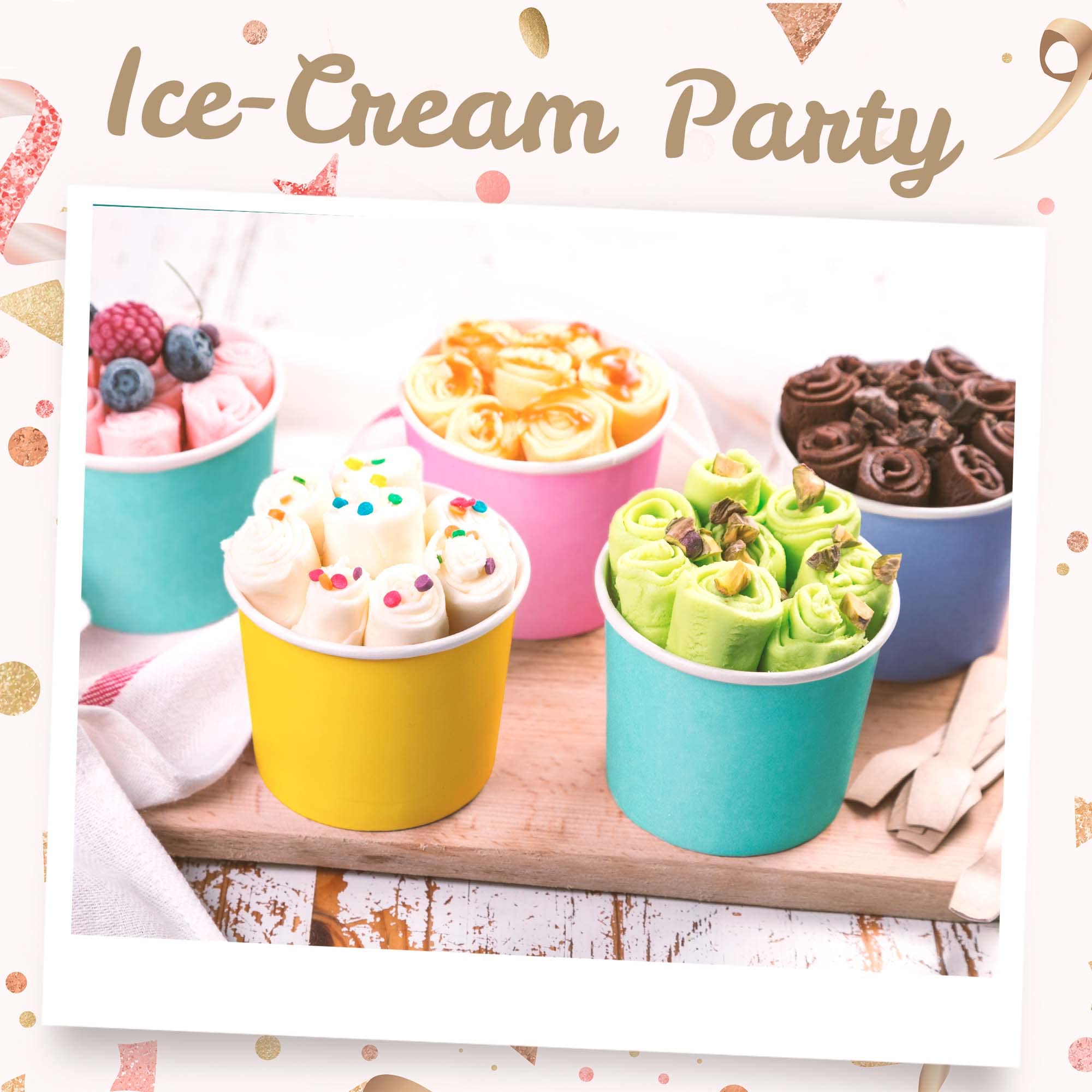 MATICAN 40-Pack 11-Oz Disposable Ice Cream Cups with Lids - Pastel Colored Paper Soup Containers for Desserts, Party Supplies & Takeout - BPA Free Eco-Friendly Bowls for Ice Cream, Gelato, Pudding & More