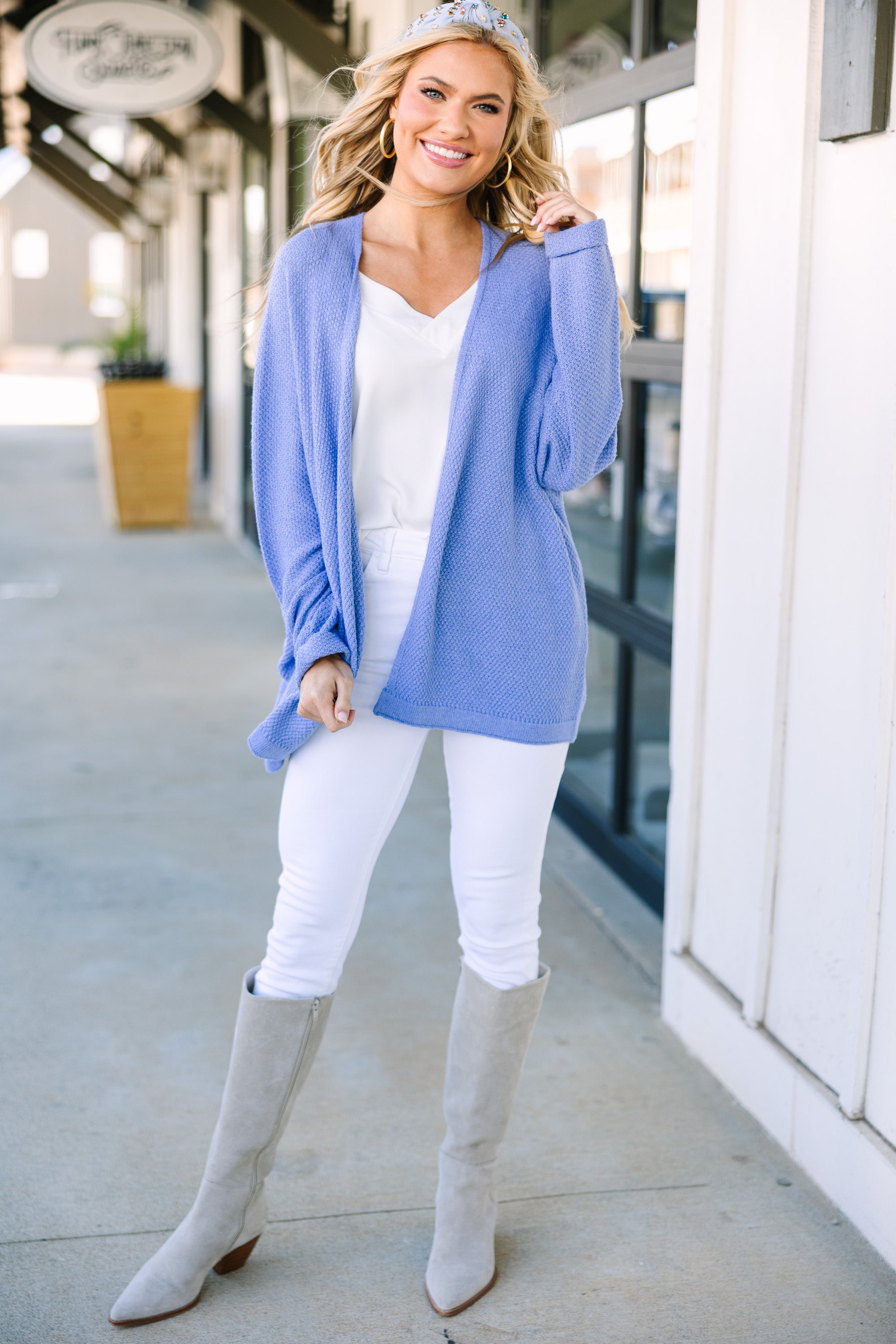 Light Blue Cardigan for Women - Soft & Comfortable Knit Sweater | Perfect for Casual Wear, Office Outfits & Layering