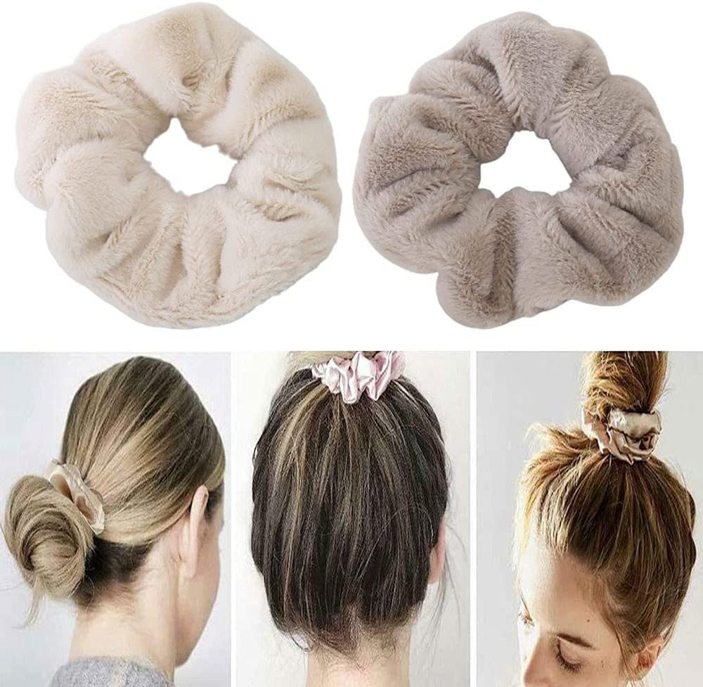 Glamifirsto 5-Pack Large Soft Hair Scrunchies for Women & Girls - Thick Drying Hair Ties, Colorful Ponytail Holders (Random Colors) - Perfect for Gym, Yoga, Travel & Everyday Use