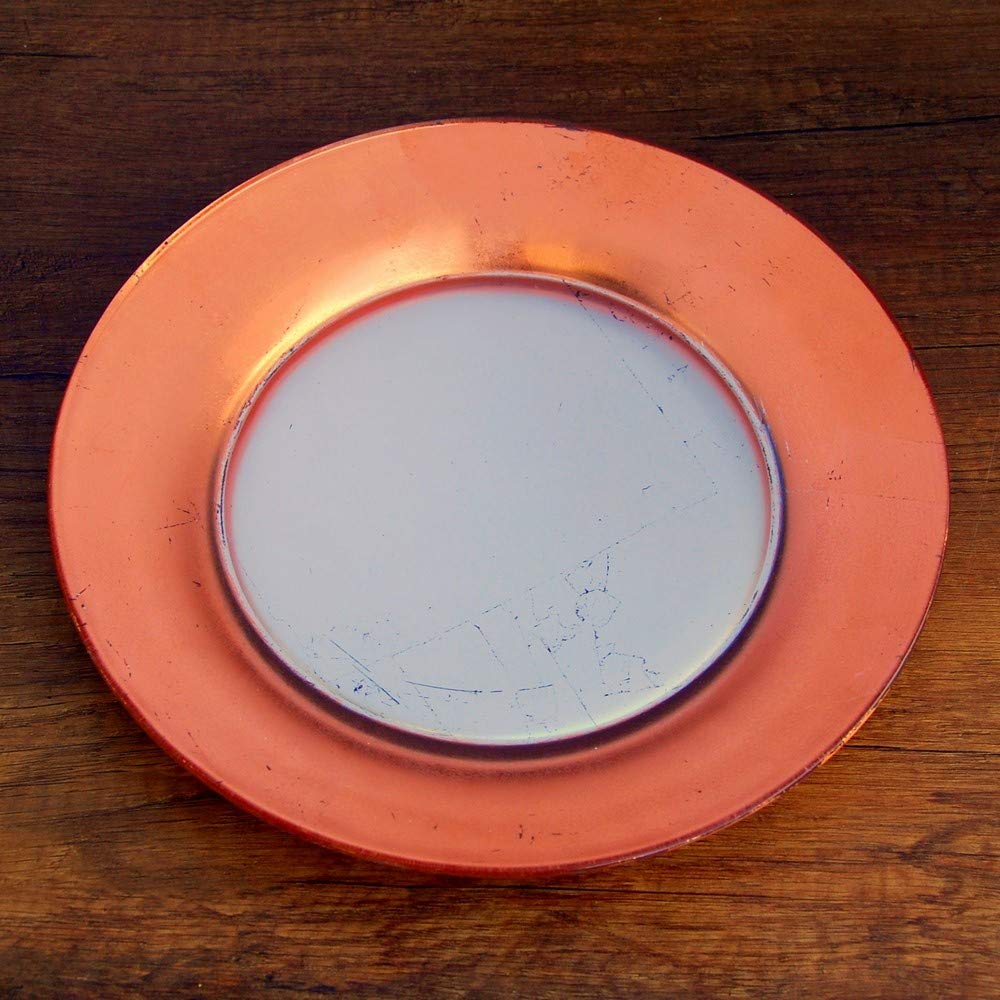 Elegant Red Pomegranate Gilded Eclipse Silver & Rose Gold Salad Plates - Set of 4, 7.5 Inch - Perfect for Dinner Parties, Wedding Gifts & Home Decor
