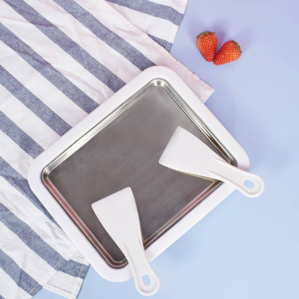 Sweet Spot Ice Cream Maker - Fun DIY Homemade Rolled Ice Cream Machine for Kids with 2 Spatulas, White (10.23x8.26 Inches) - Perfect for Birthday Parties, Summer Treats & Family Bonding Activities