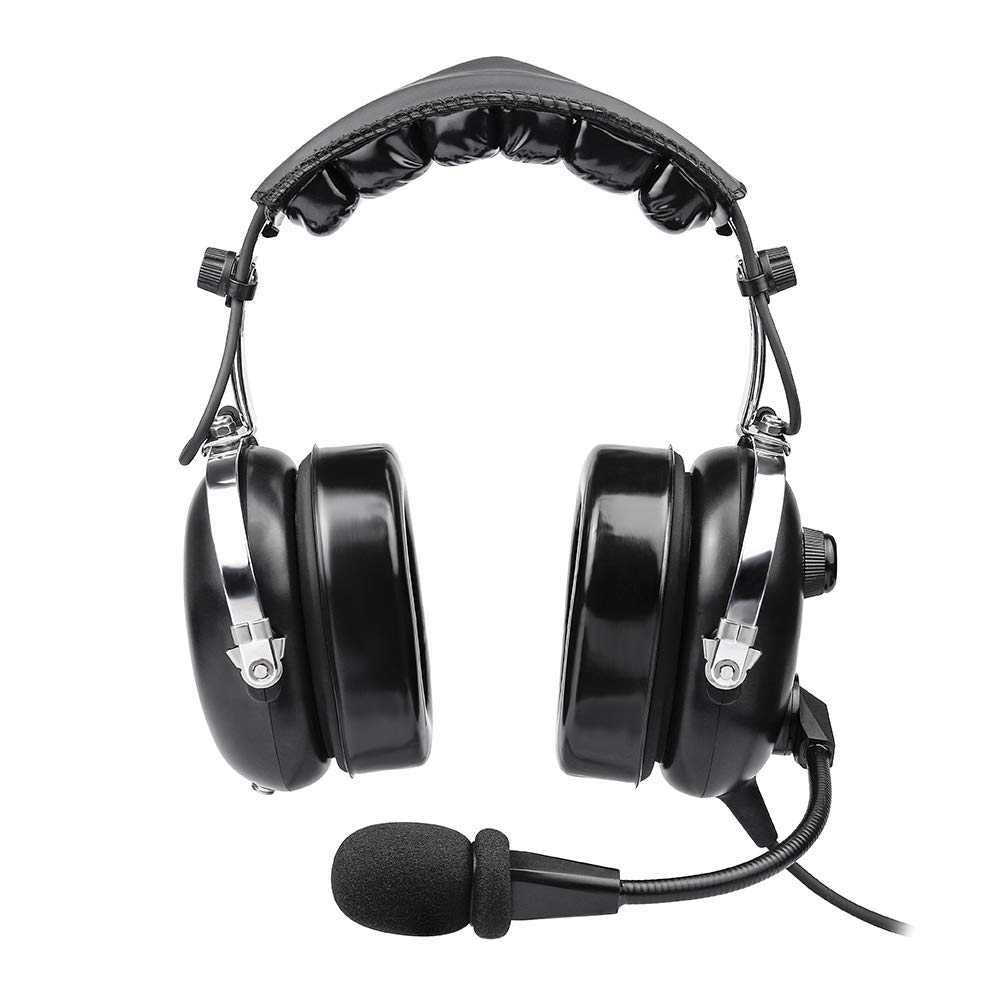 Professional Aviation Headset for Pilots - Noise Cancelling Headphones with 24dB Reduction, Comfort Ear Seals, MP3 Support & Carrying Case - Perfect for Flight Training, Commercial Flying and Cockpit Communication