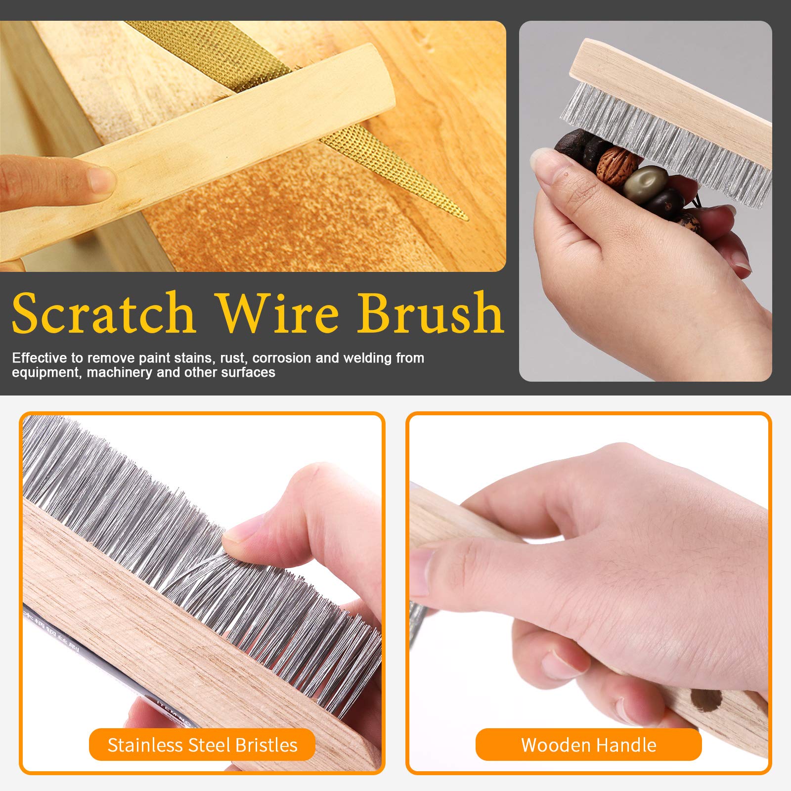 3-Pack Welding Tool Kit - Wire Brush, Chipping Hammer & Gloves for Slag Removal | DIY & Professional Use