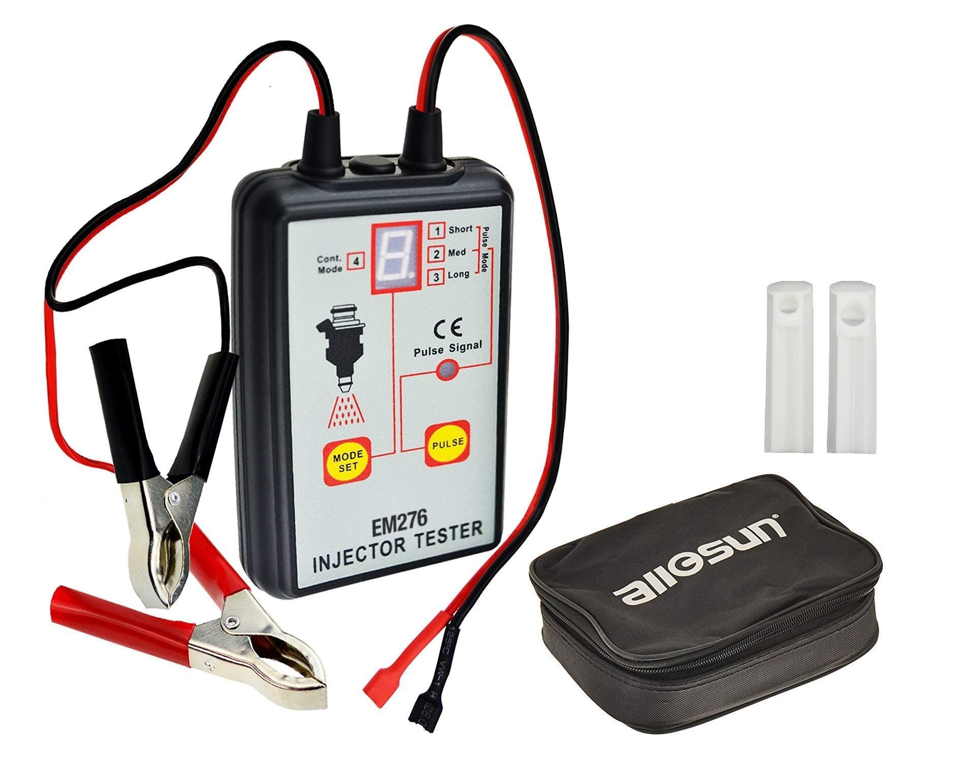 EM276SET Fuel Injector Tester & Adapter Kit - Professional DIY Cleaning Tool Set for Gasoline Engines - Fuel System Cleaner with Universal Adapters - Perfect for Car Maintenance, Auto Repair Shops & Home Mechanics