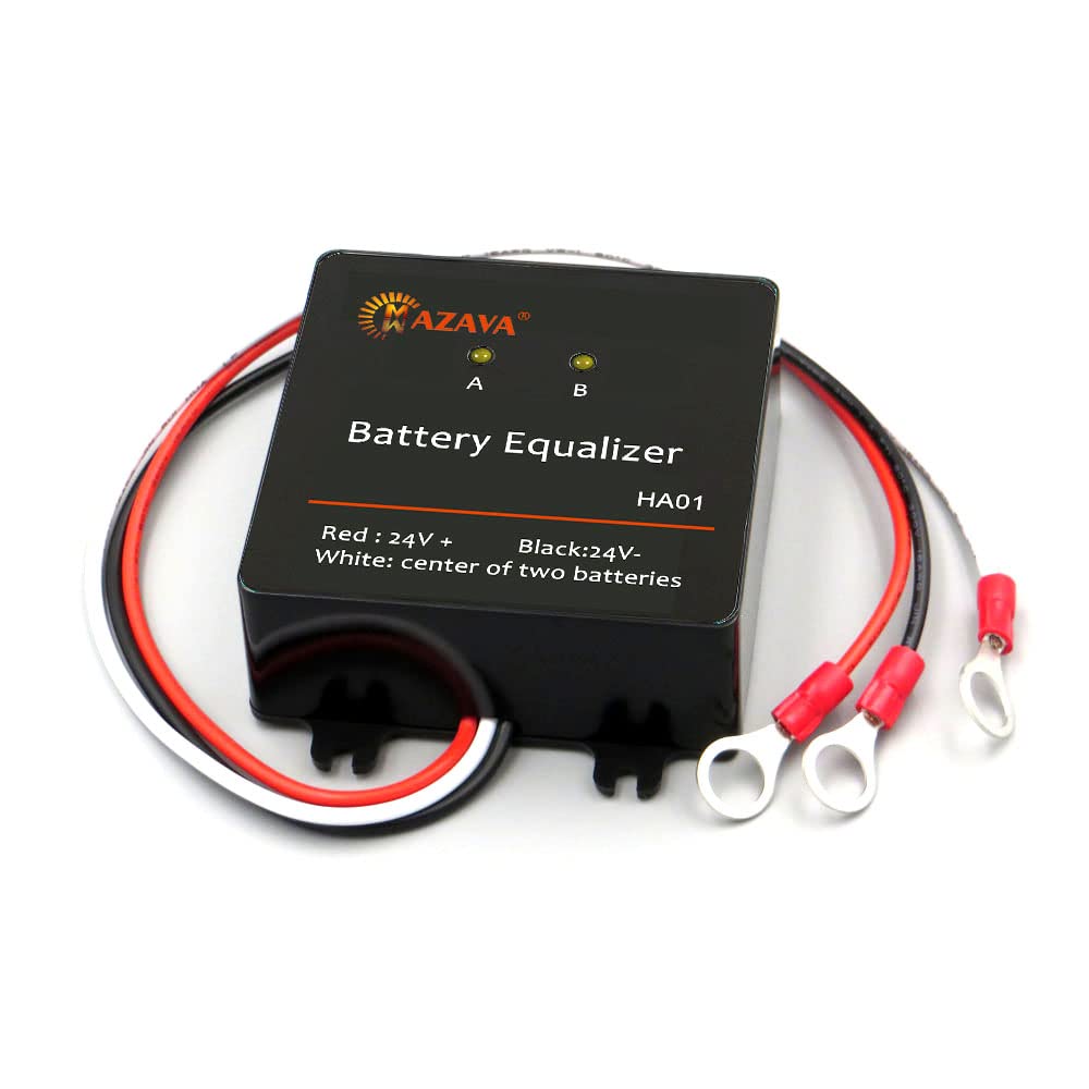 Mazava HA01 24V Battery Equalizer & Voltage Balancer - Extend Battery Life for 12V Gel, Flooded, AGM & Lithium Batteries - Ideal for Solar Power Systems, RVs, Boats & Off-Grid Applications