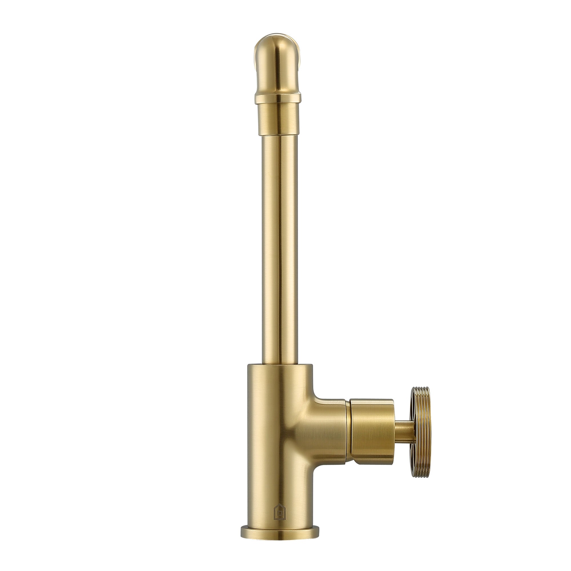 Ancona Urban Round Wheel Handle 1 Hole Bathroom Faucet - Brushed Champagne Gold Finish for Modern Vanity Sinks - Perfect for Small Bathrooms & Powder Rooms