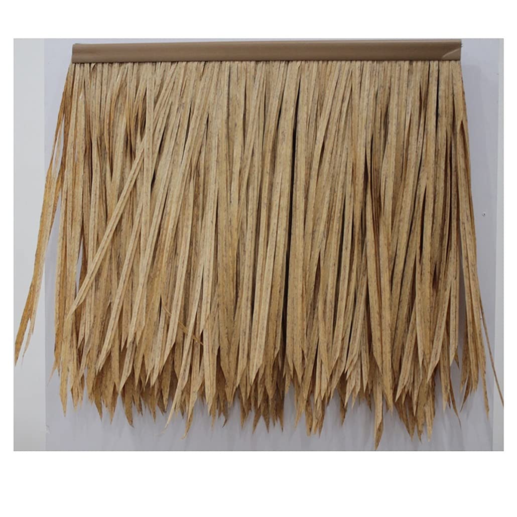 Durable Artificial Thatch Grass Tiles - 0.5x0.5m (1.64x1.64ft) Fake Reed Palm Thatch Roll for Tiki Hut, Restaurant, Farm & Outdoor Decor - Waterproof & UV Resistant for Patio, Garden & Tropical Themed Parties