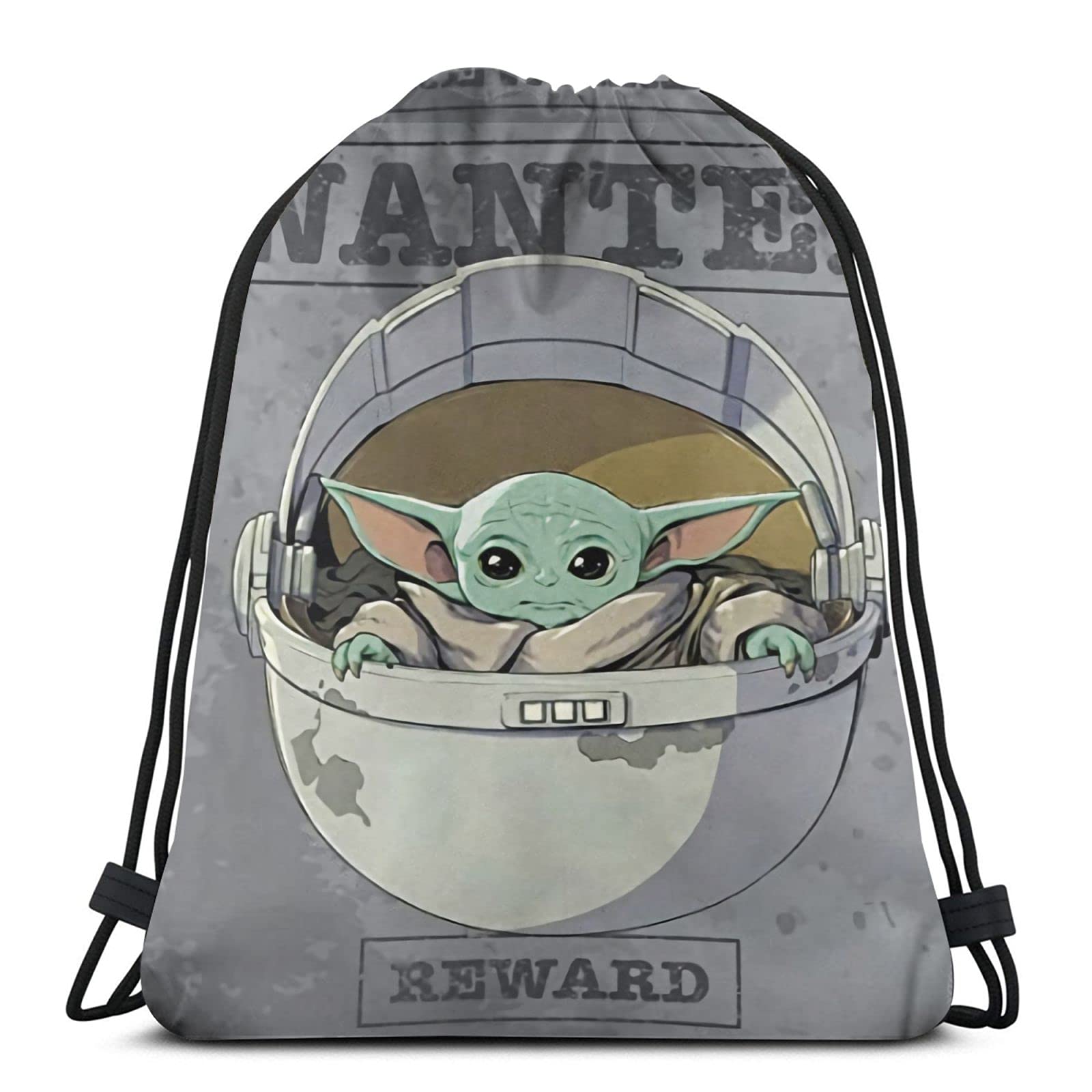 Anime Drawstring Backpack for Men, Women & Kids - Lightweight Gym Sack for Yoga, Dance, School, Travel & Outdoor Activities | Grey Cinch Bag with Adjustable Strings