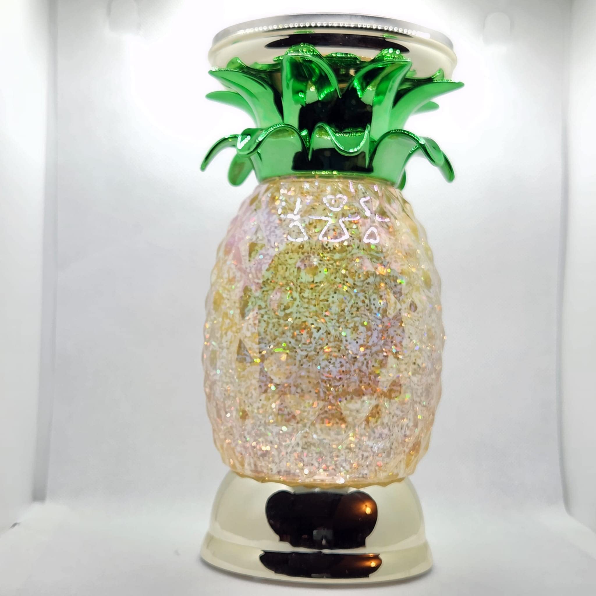 Pineapple Water Globe Candle Holder for Bath & Body Works & White Barn 3-Wick Candles - Elegant Pedestal Stand (Candle Not Included) - Perfect for Home Decor, Wedding Centerpieces & Spa Ambiance