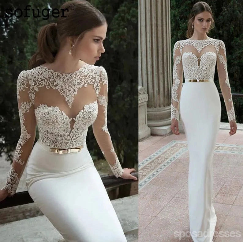 Elegant White Prom Dresses 2024 | Long Sleeve Formal Gowns with Open Back Design | Sexy & Charming Evening Dresses for Homecoming, Ball & Special Occasions | PD0118