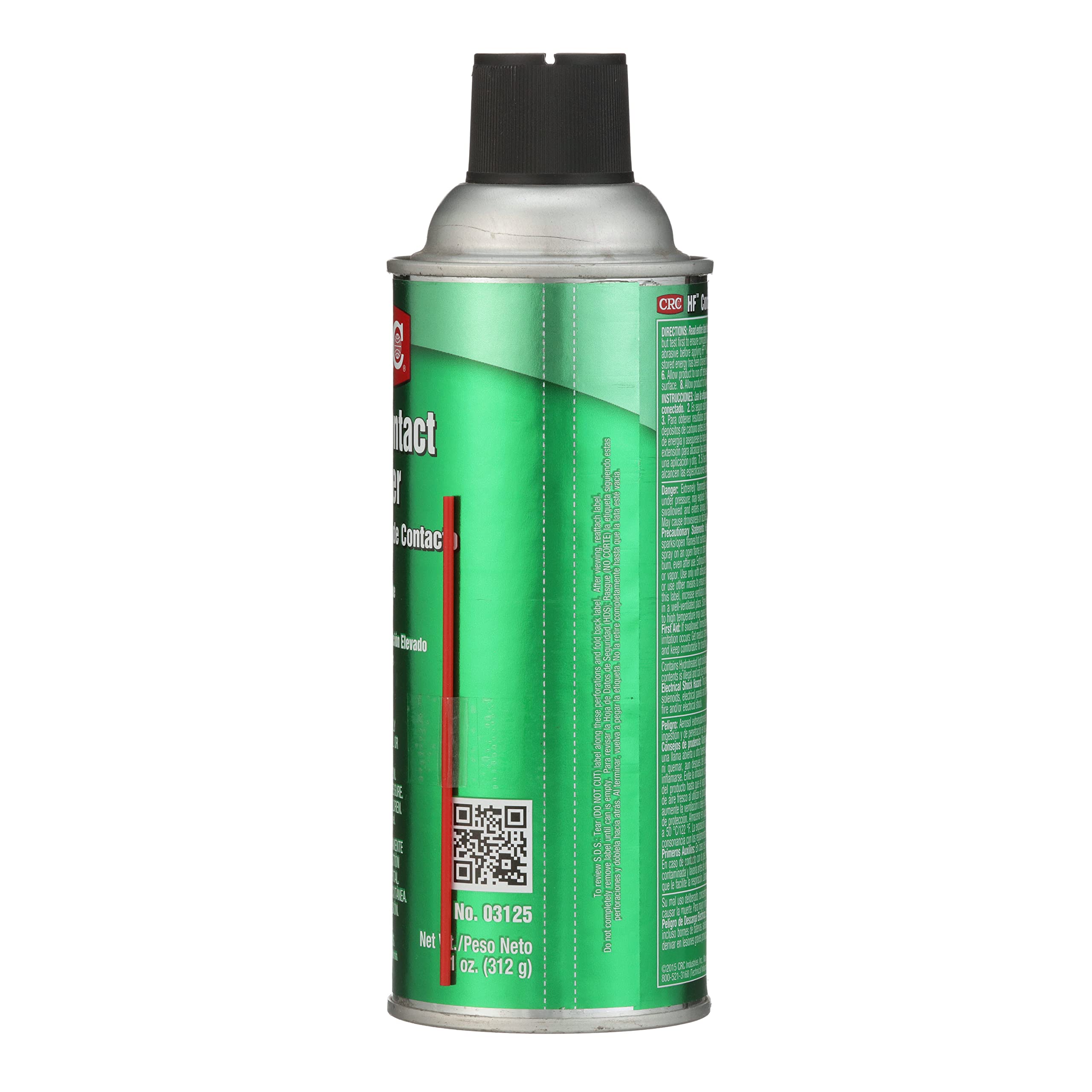 CRC HF Contact Cleaner 03125 – 11 oz, Fast-Drying Electronics Cleaner for Circuit Boards & Electrical Components | Ideal for High Flashpoint Applications | Safe for Sensitive Electronics (1 Pack)