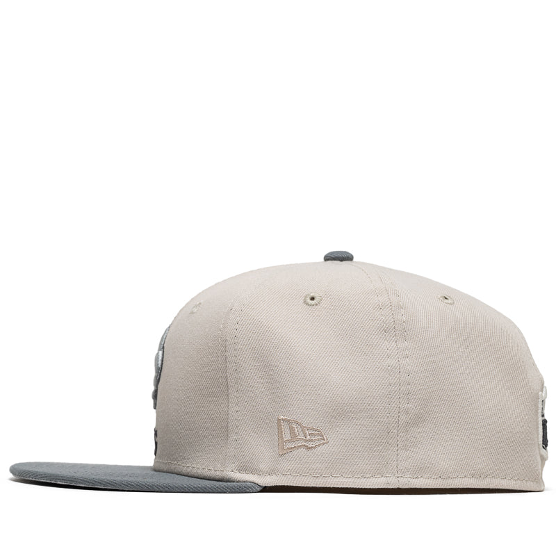 New Era x Politics New Orleans Saints 59FIFTY Fitted Hat - Stone Grey Adjustable Baseball Cap for Men & Women - Perfect for NFL Games, Sports Events & Streetwear Fashion