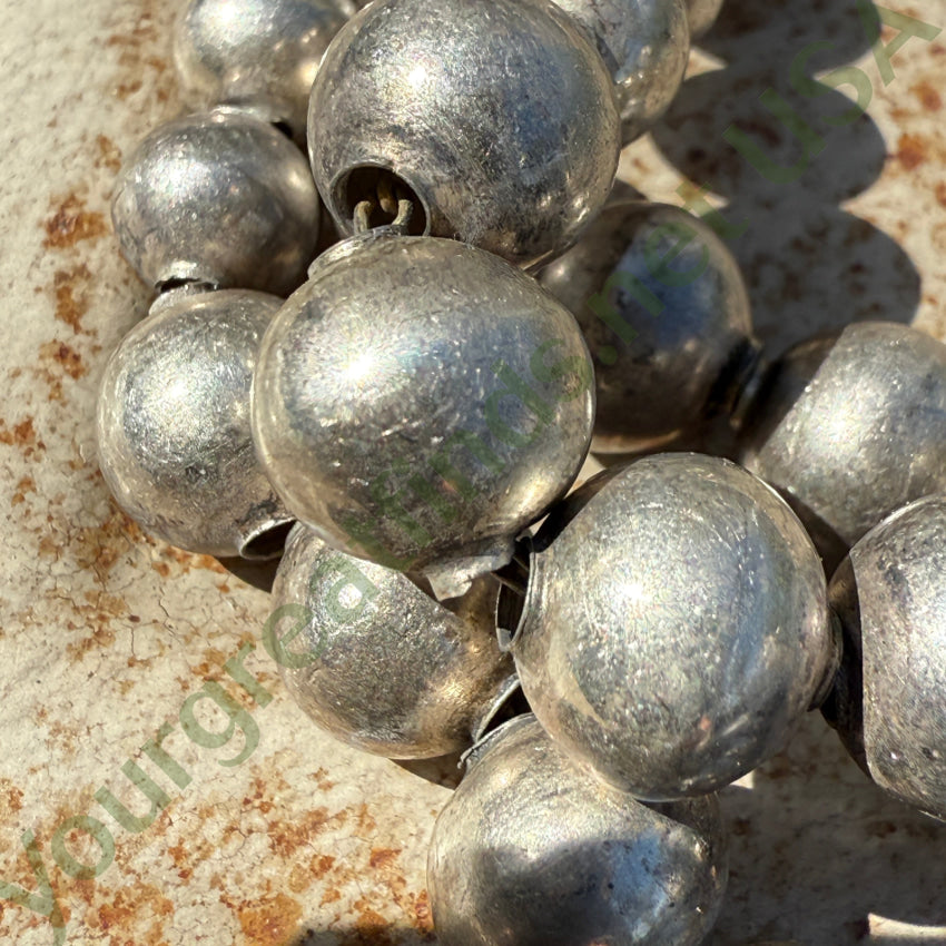 Vintage Mexican Sterling Silver Pearls Triple Strand Necklace – Handmade Jewelry for Women, Elegant Boho Necklace for Parties, Weddings & Special Occasions