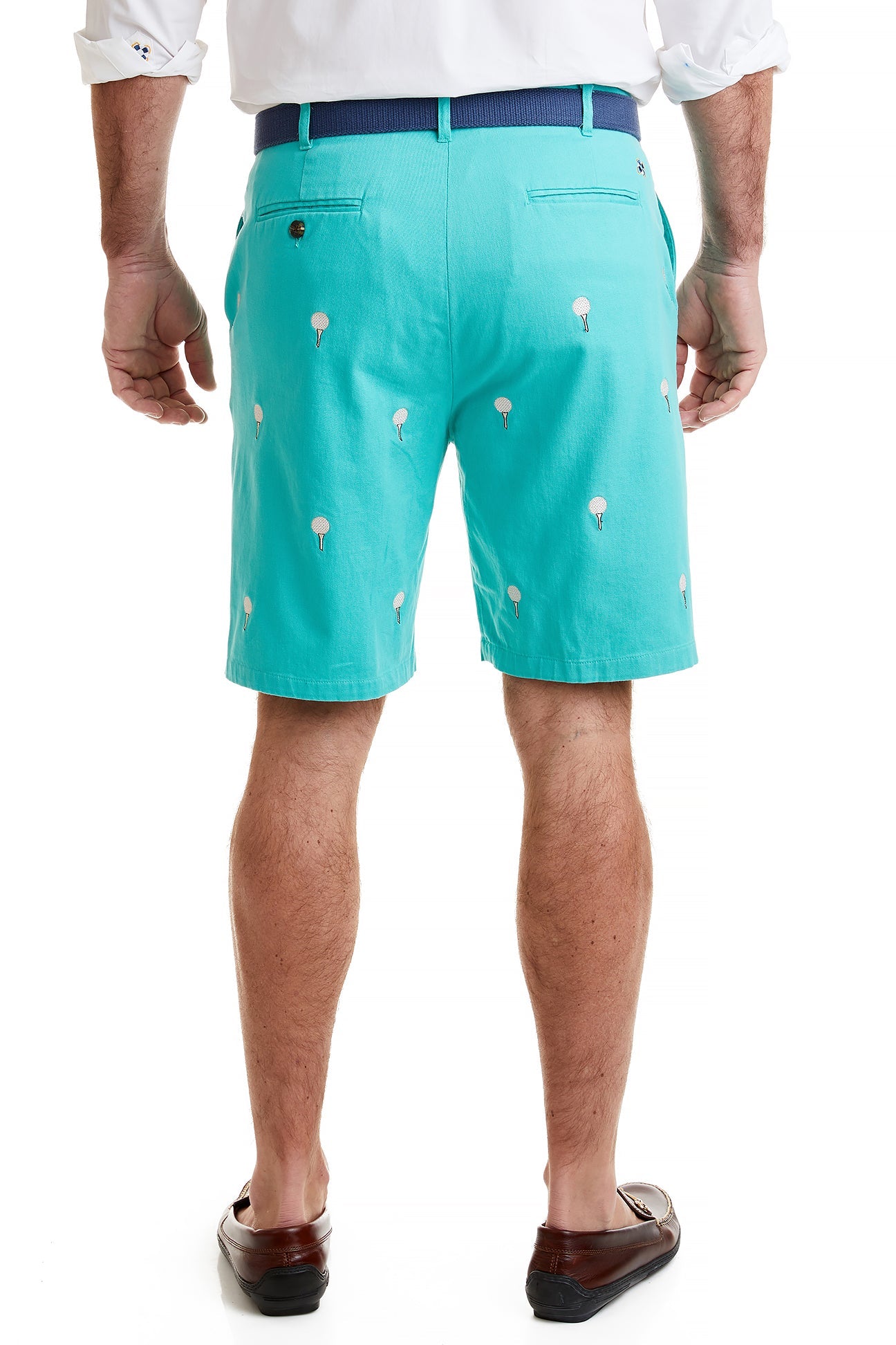 Cisco Short Stretch Twill Golf Shirt in Aquatic Green - Comfortable Performance Polo with Golf Ball & Tee Design - Perfect for Golfing, Casual Wear & Outdoor Activities